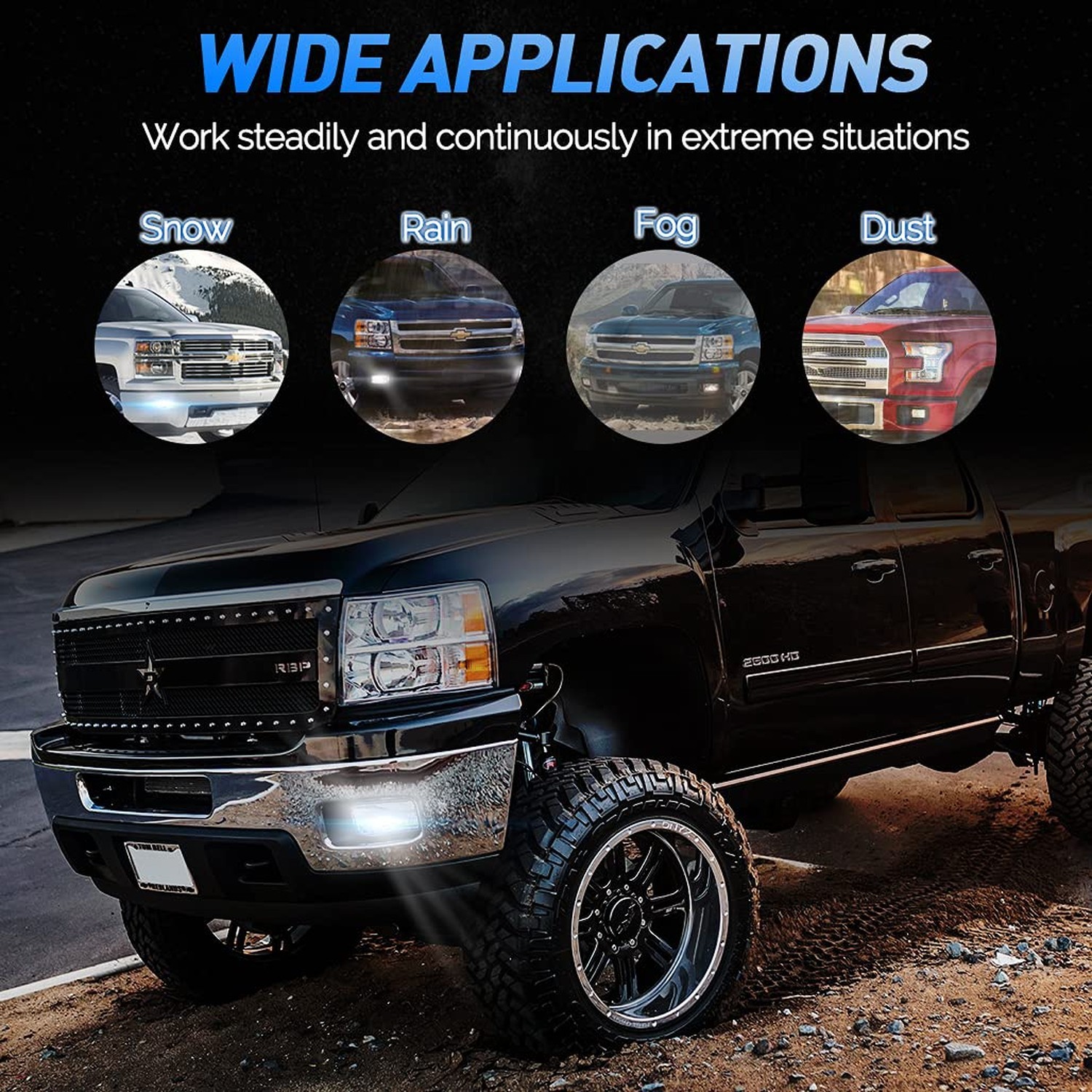 Z-OFFROAD Upgrade LED Fog Lights Bumper Driving Lamps for 2007-2014 Silverado…