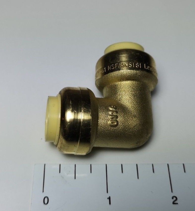 5 PIECES 1/2″ X 1/2″ PUSH FIT ELBOW FITTINGS – LEAD FREE BRASS