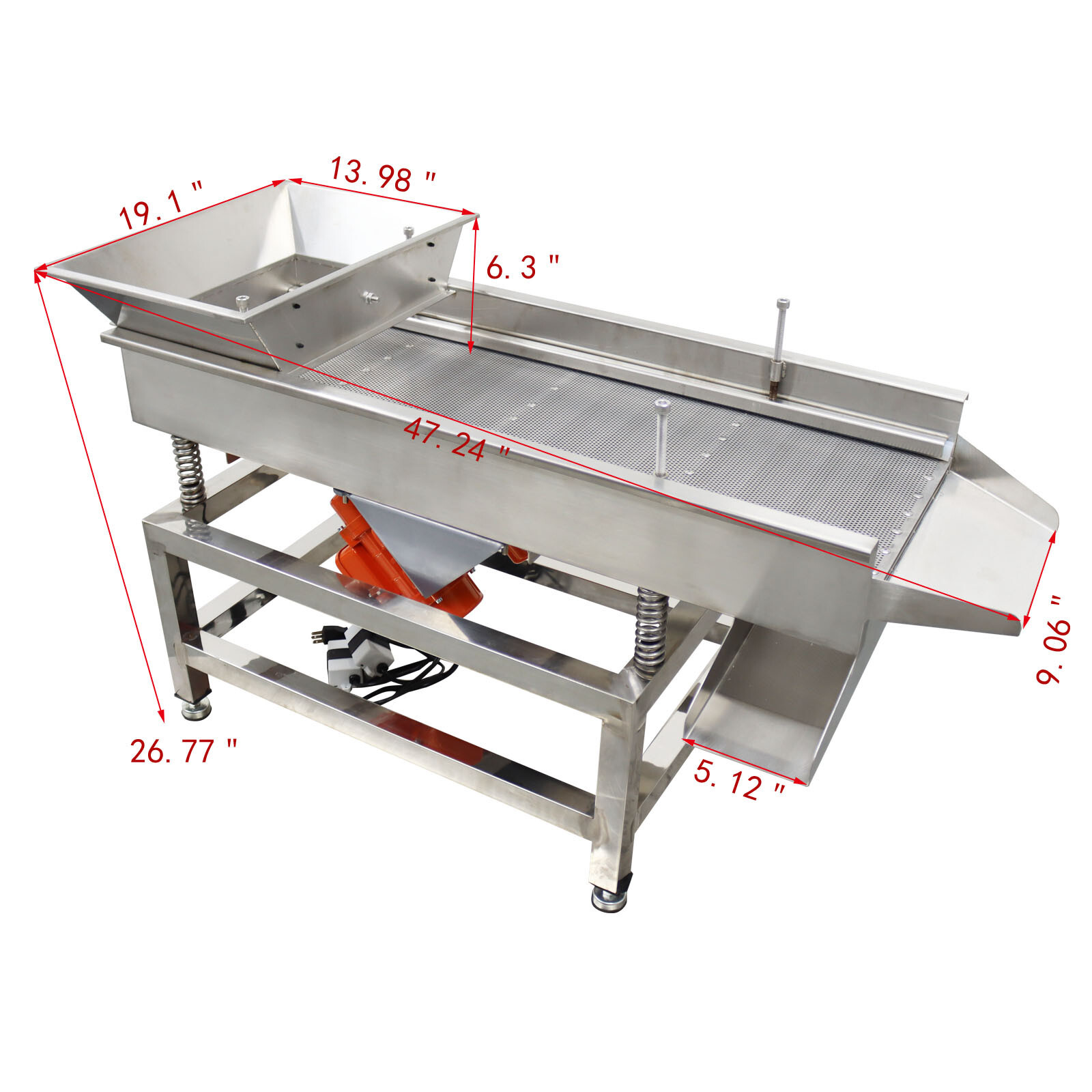 TB610 110V Stainless Steel Linear Vibrating Screen with 3mm Screen Dual Motor