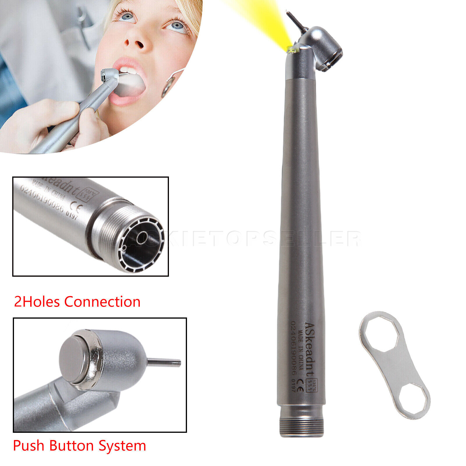 45° Surgical NSK PANA MAX Style Dental Pieza de mano alta velocidad 2Hole Borden