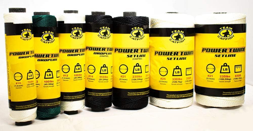 TEAM CATFISH Power Twine – Nylon Bank Line for Fishing, Bushcraft, Green