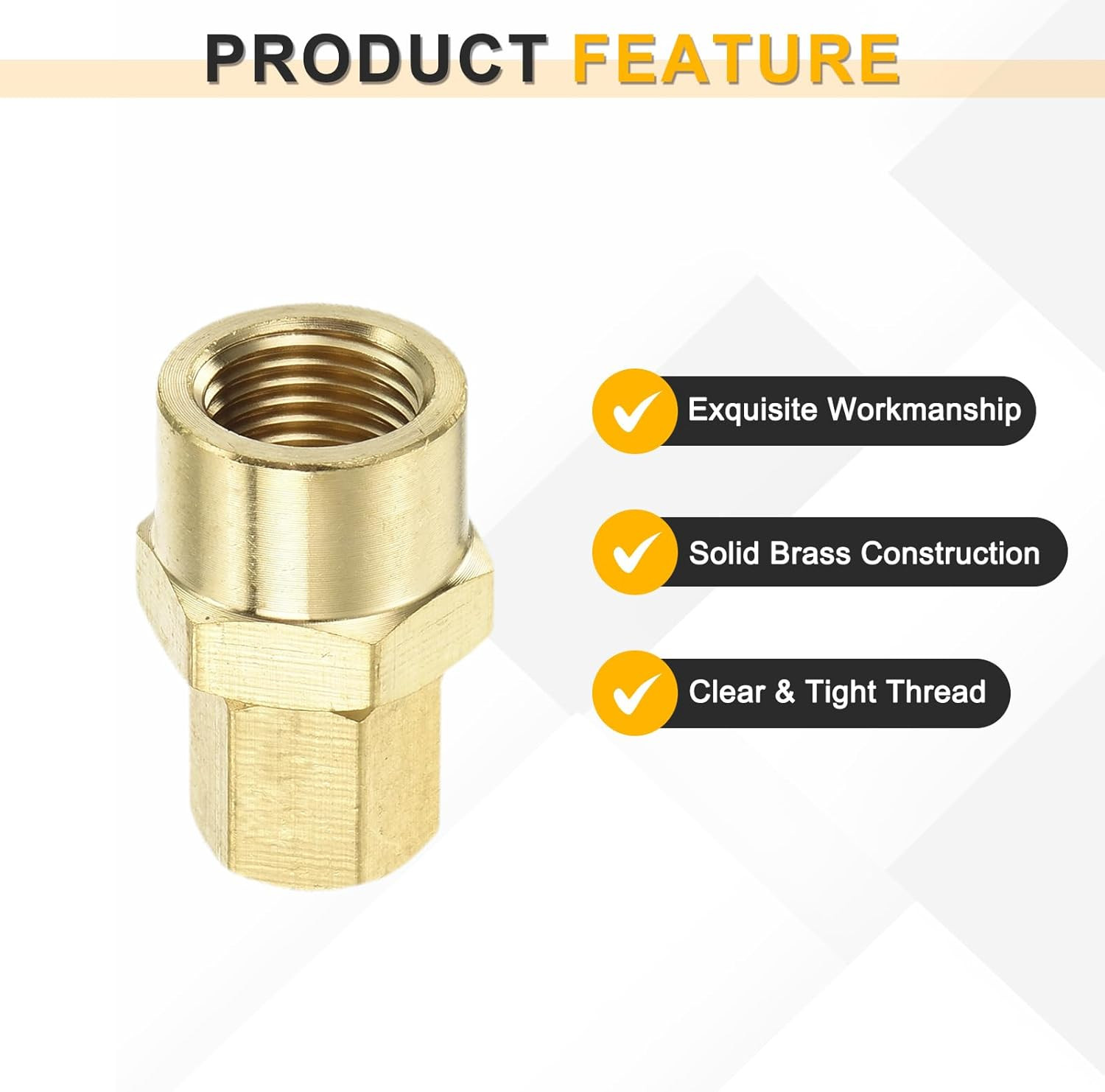 3Pcs Brass Compression Tube Fitting, 1/8″ Tube OD X 1/8″ NPT Female Conn