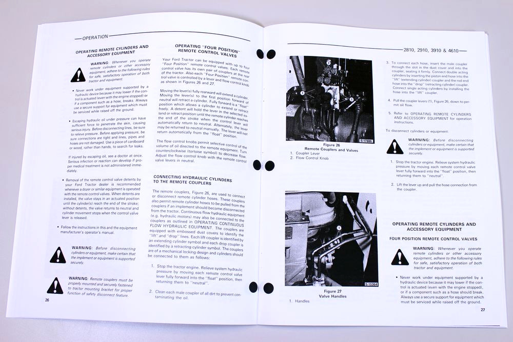 Ford Model 2810 2910 3910 4610 Tractor Owners Operators Manual Maintenance Book
