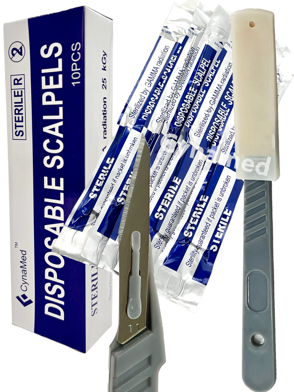 New Disposable Scalpel Blades With Plastic Handle ( Box of 10 ) Sterile Surgical