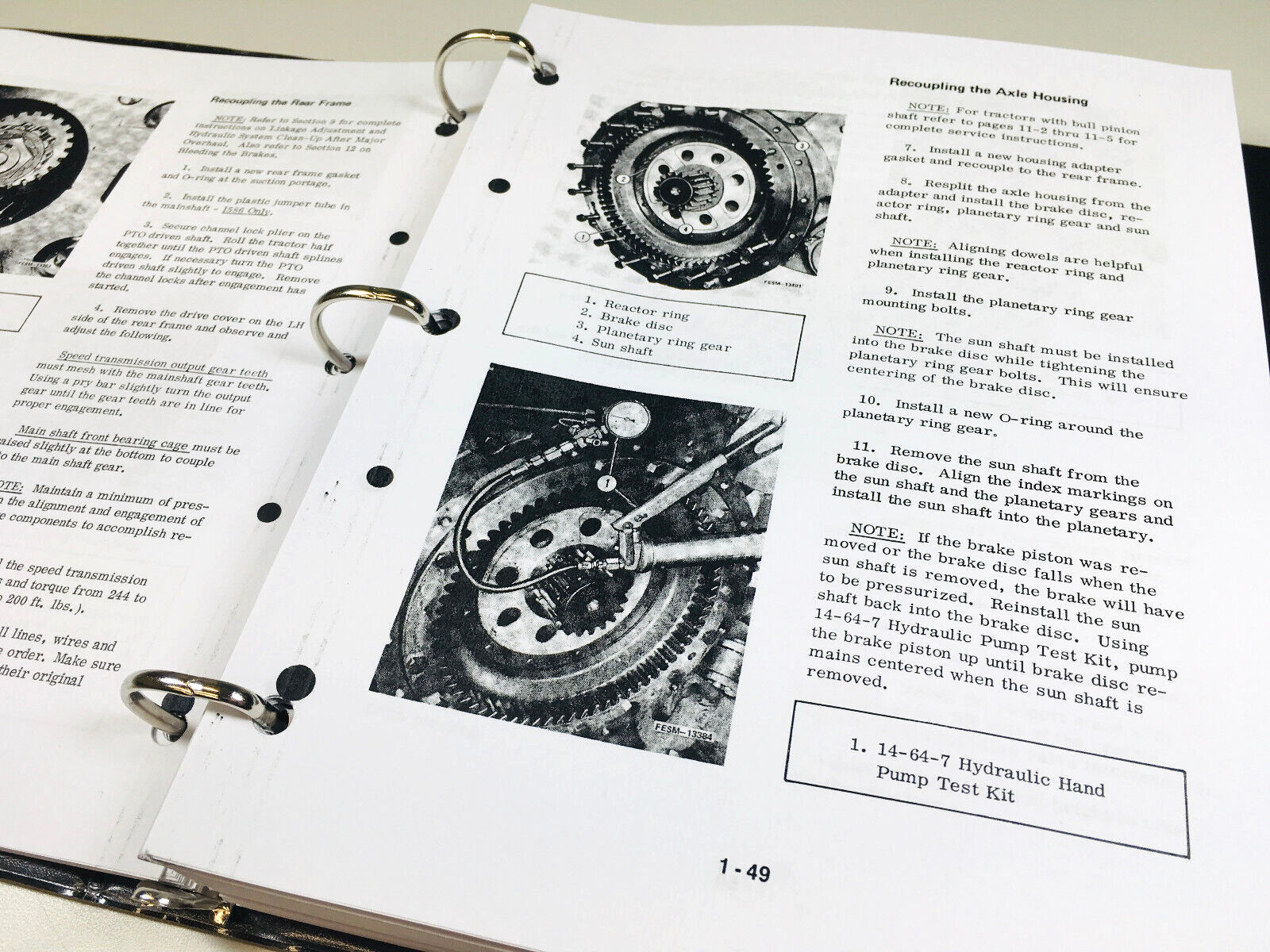 International 986 1086 1486 Tractor Service Parts Operators Manual Repair Set