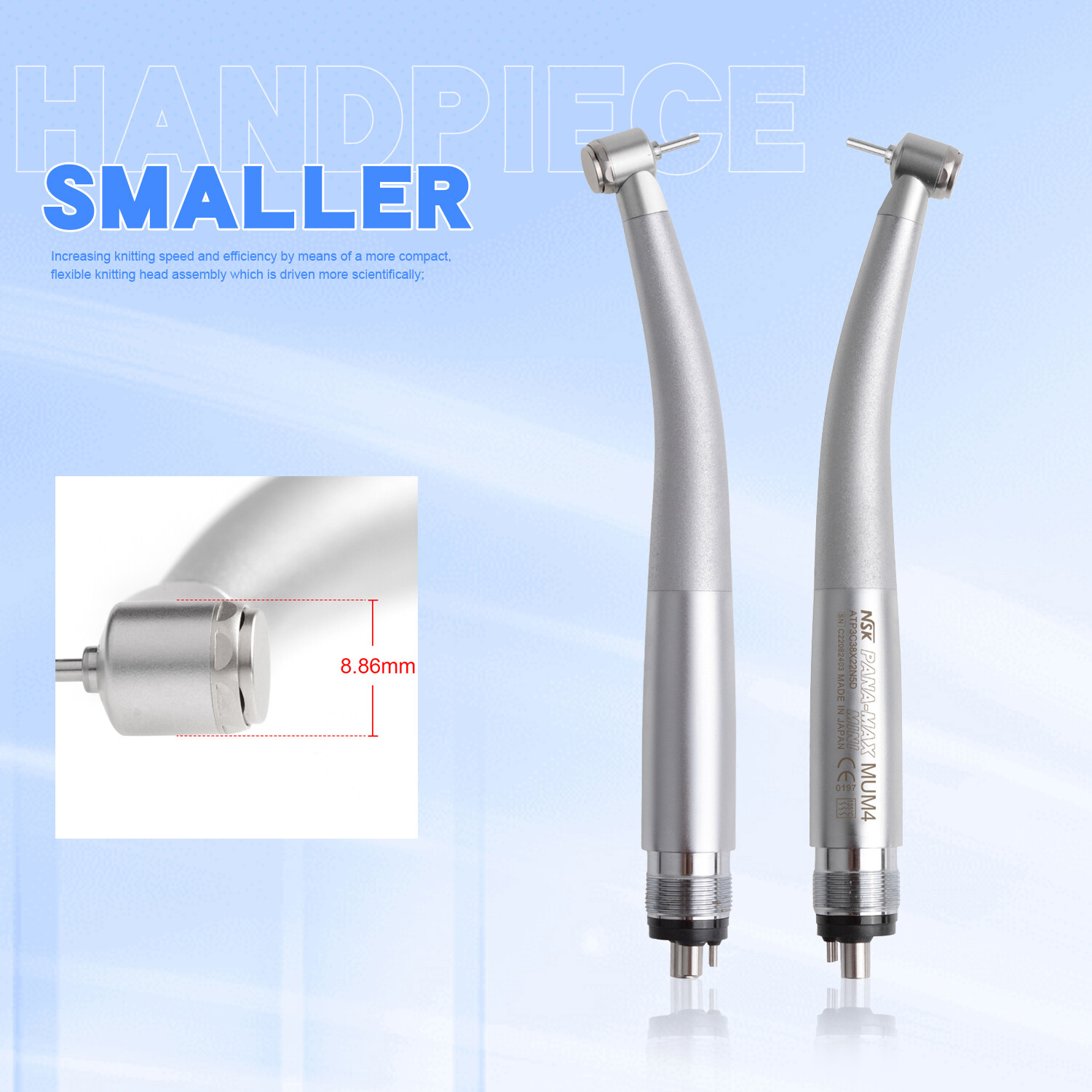 NSK Type Dental PANA-MAX MINI Head High Speed Children Handpiece Push Button CE