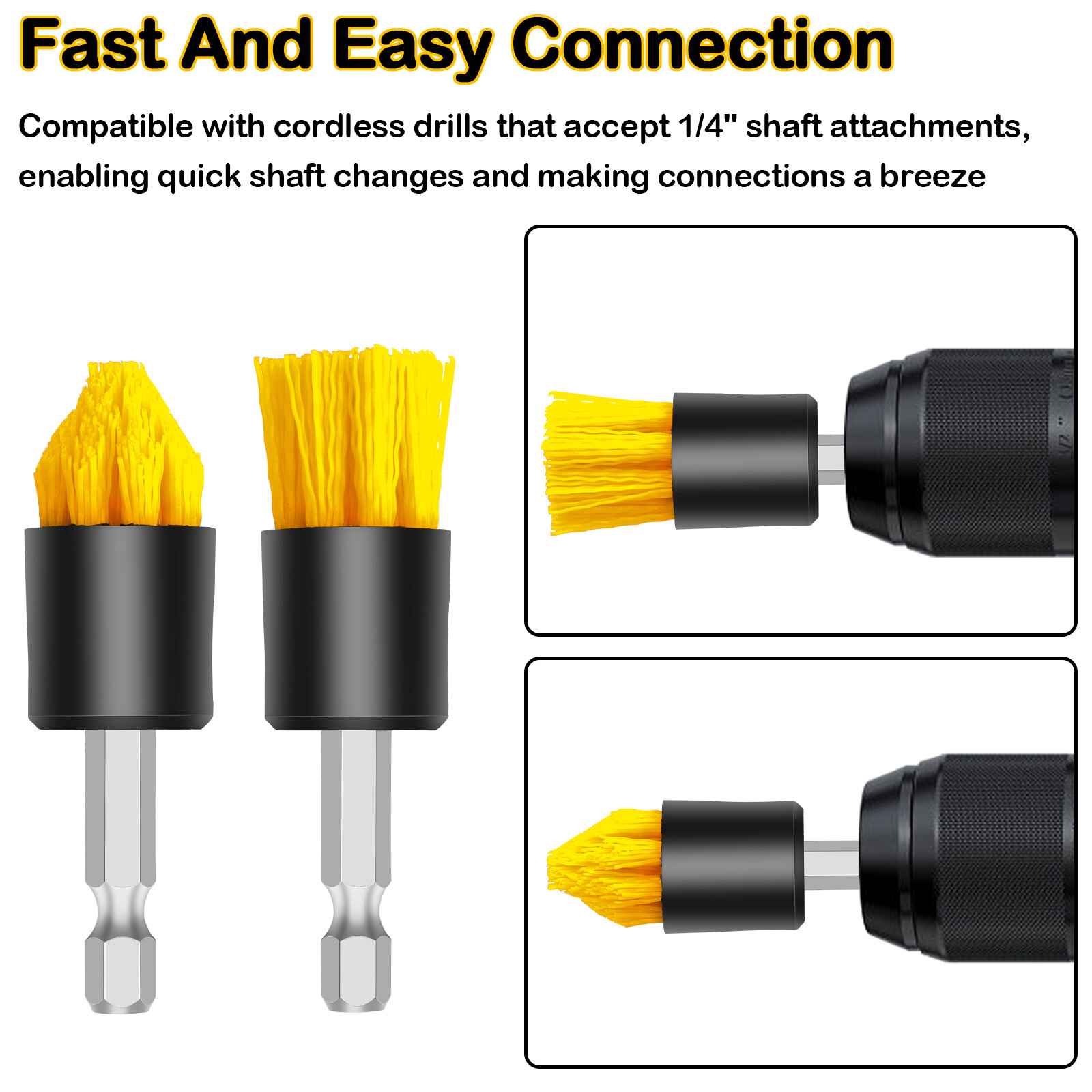4PCS Drill Brush Attachment Set Power Scrubber For Carpet Tile Grout Cleaning US