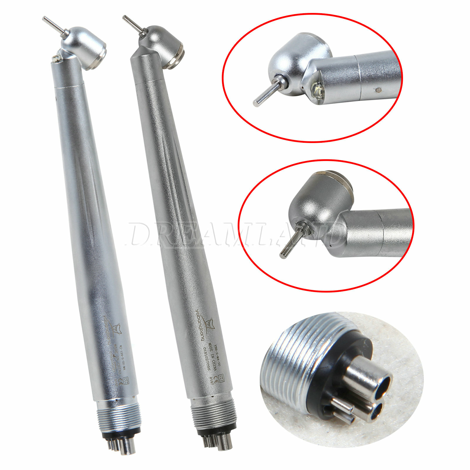 Dental 45 Degree Surgical High Speed Handpiece Push Button LED E-generator 4Hole