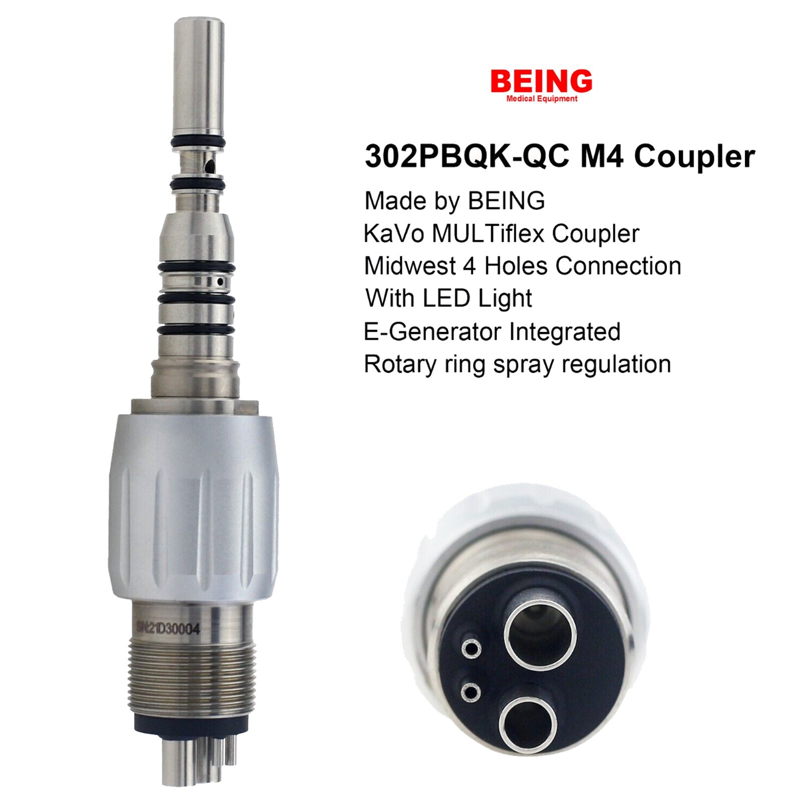 BEING Dental 45 Degree Surgical Handpiece High Speed Kavo NSK Coupler 4 6 Hole