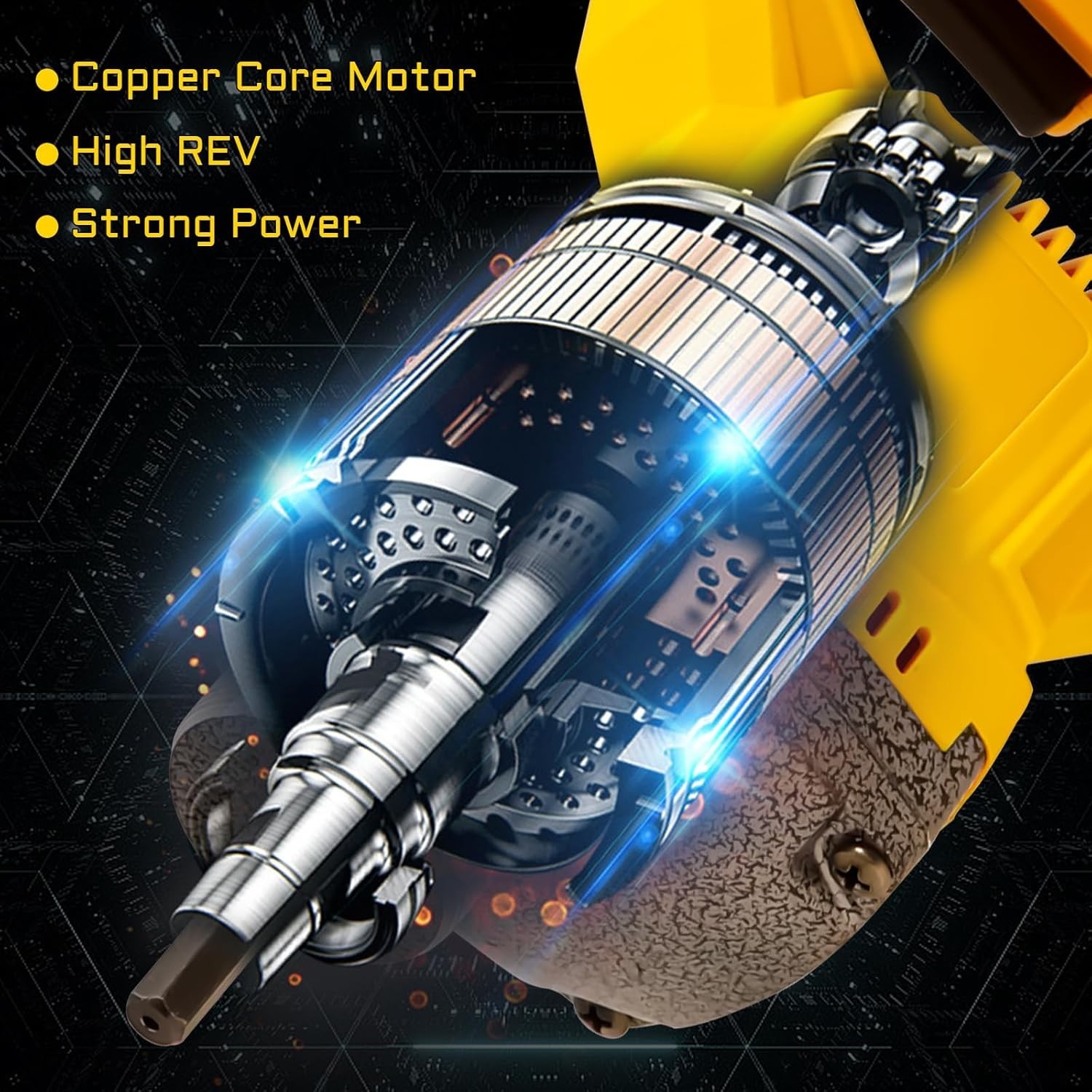 Handheld Concrete Vibrator 20V Cordless 800W 3.8ft Shaft Dewalt Compatible