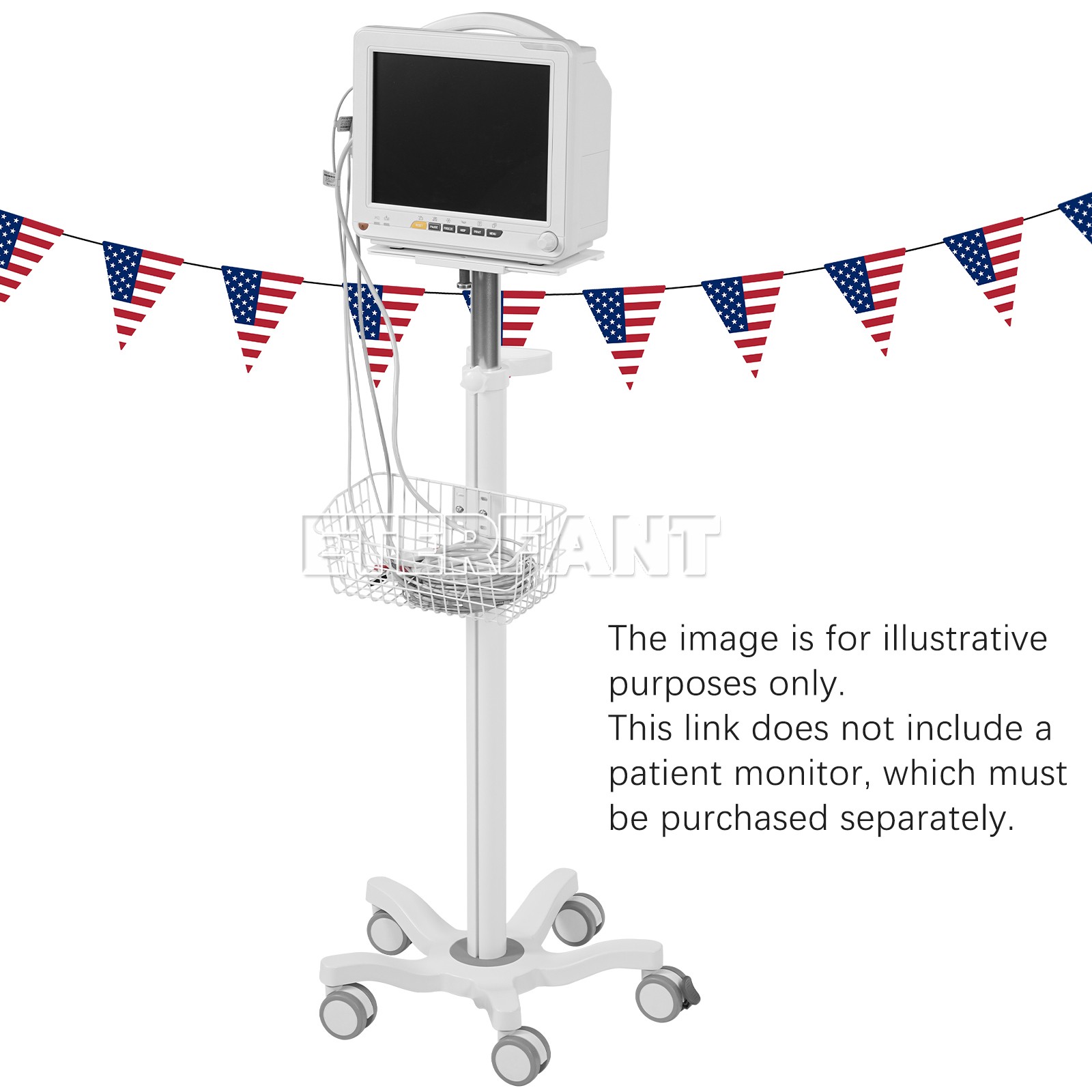 Wall Mount Bracket with Screw Holes/Medical Trolley Cart for Patient Monitor