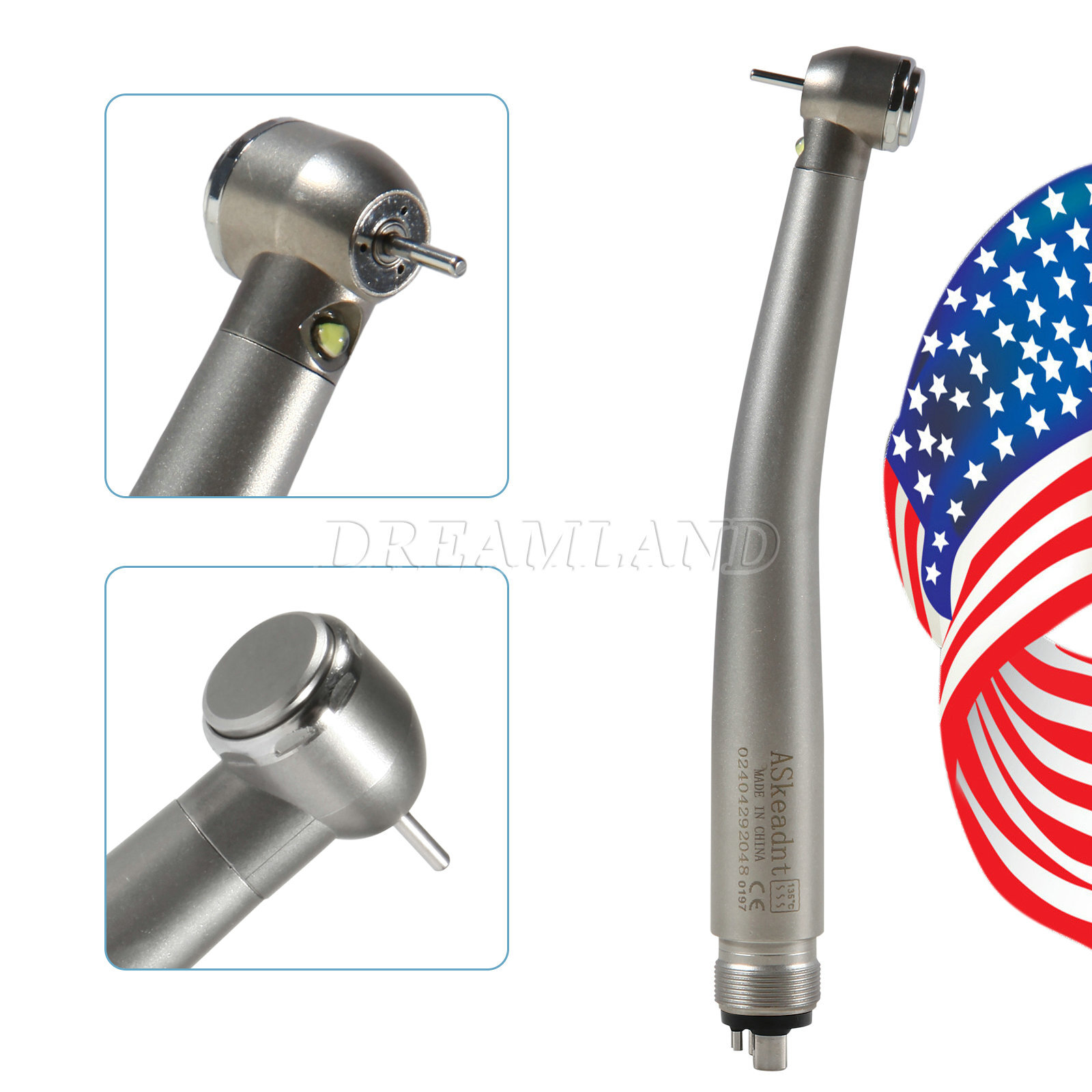 KAVO Style Dental Fiber Optic High Speed Turbine Handpiece LED E-generator 4Hole