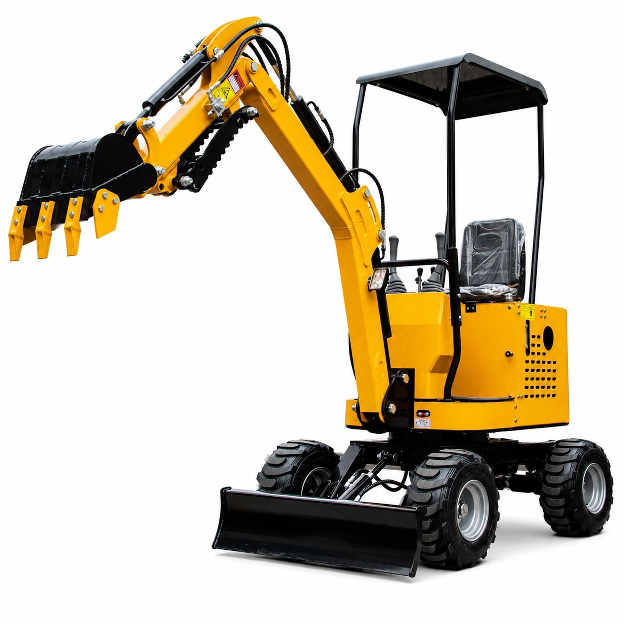 1 Ton Mini Wheel Excavator Mechanical Thumb RATO Engine Compact Digger US Stock