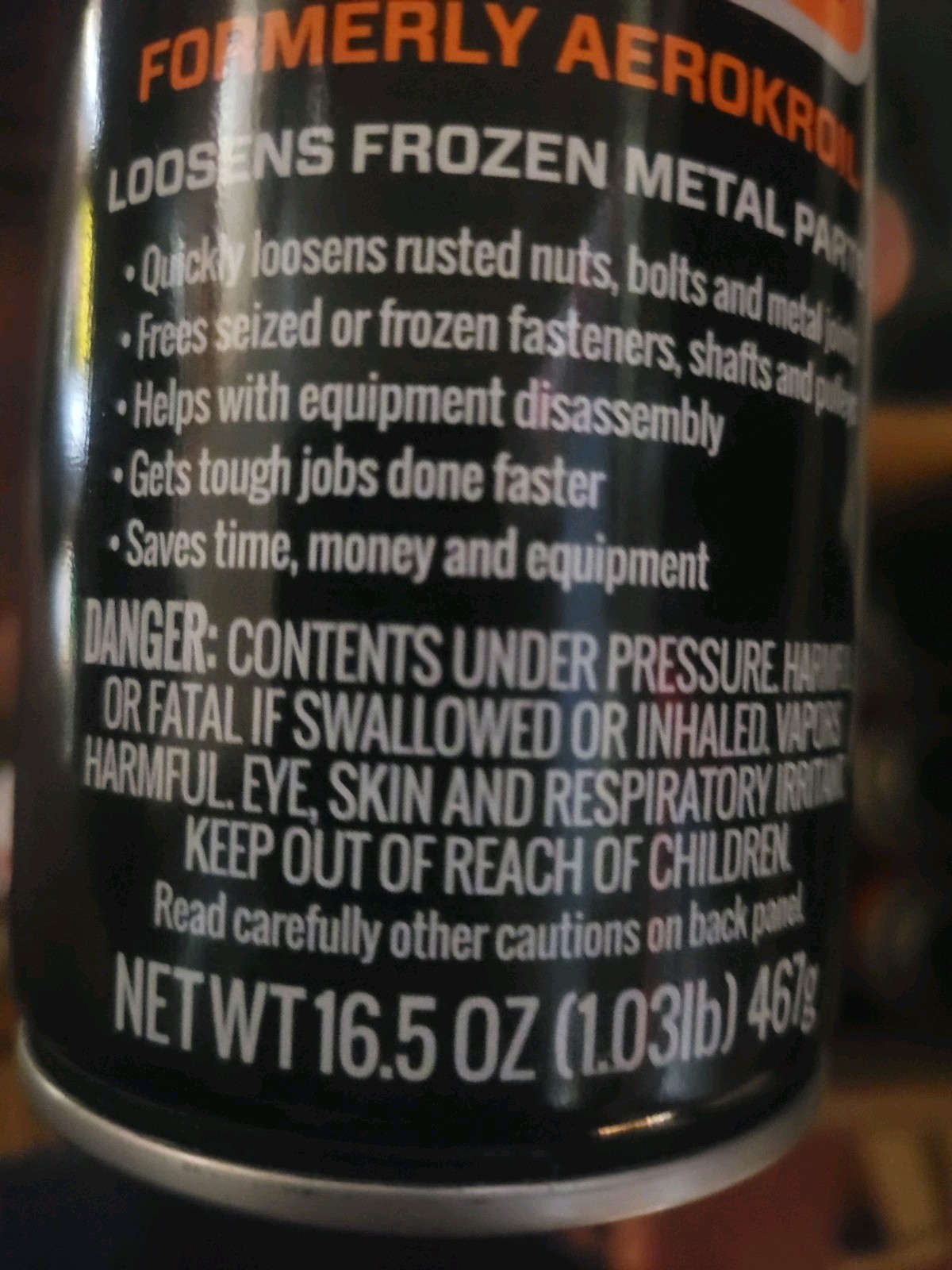 Kroil Original Penetrant Aerosol 16.5oz Can – Aerokroil Formula ONE CAN