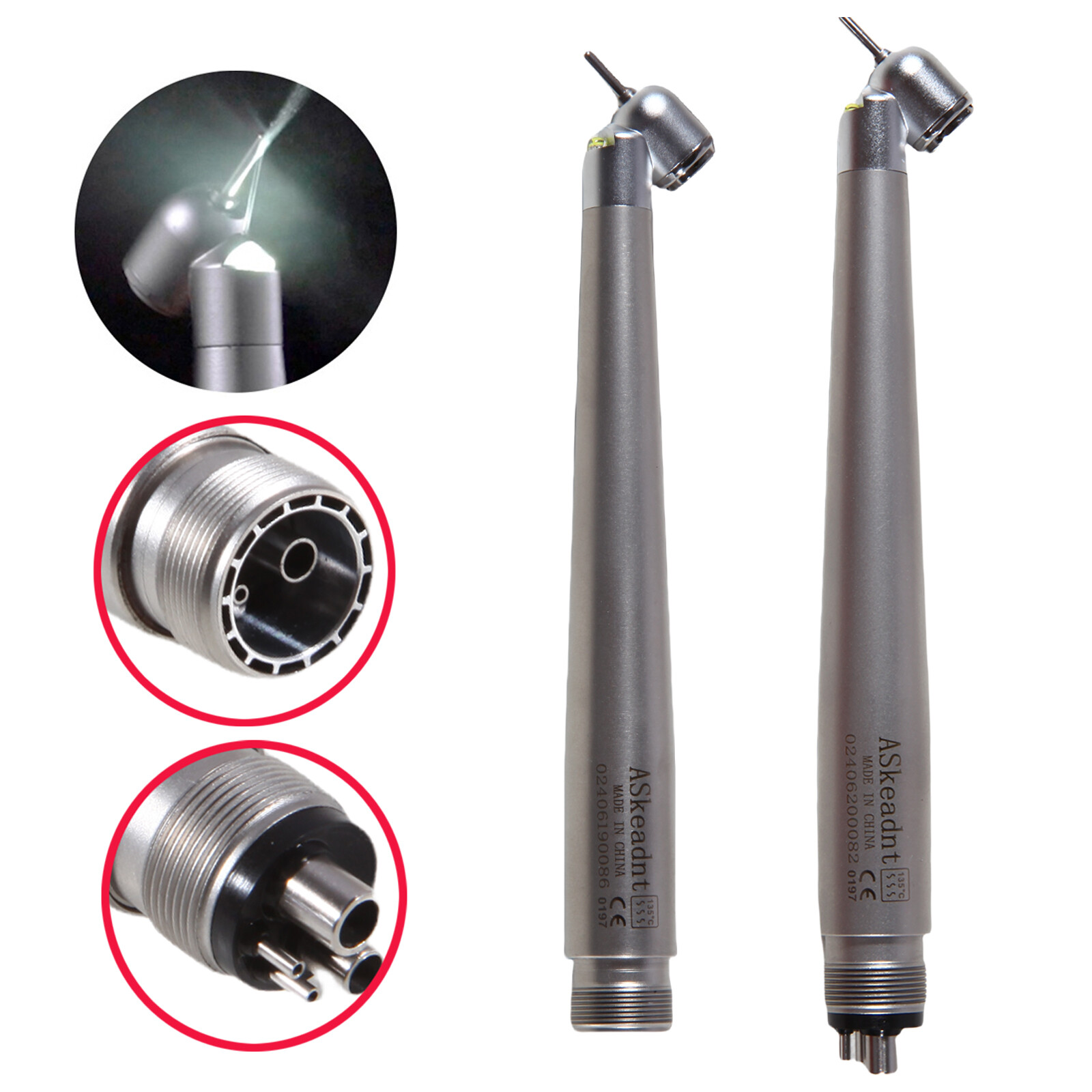 NSK Style Dental Surgical 45° Degree /LED High Speed Handpiece Turbine 2/4Holes
