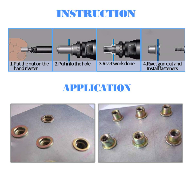 100 Pcs 5/16-18 UNC Carbon Steel Rivet Nut Flat Head Threaded Insert Nutsert SAE
