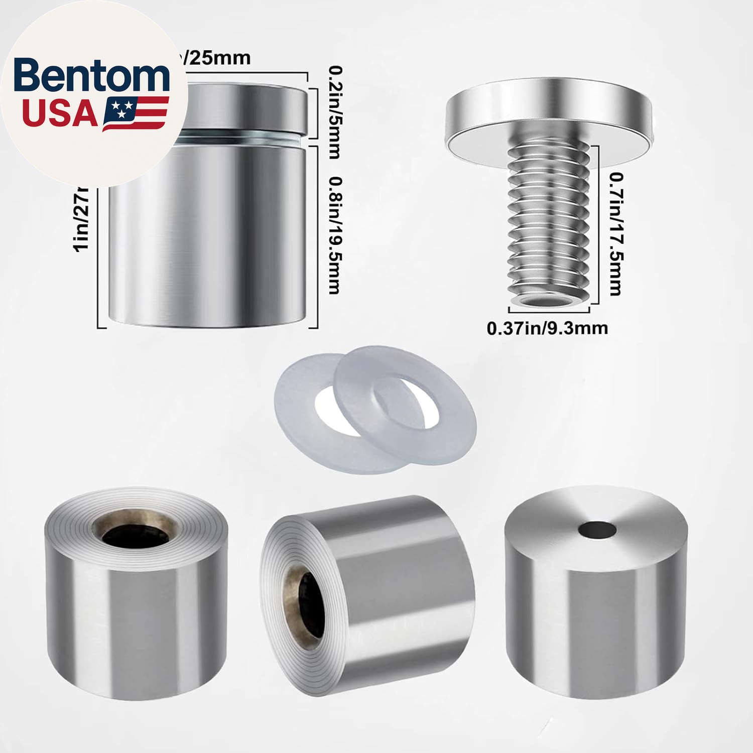 Standoff Screws 1 X 1 Inch 20 Pack Sign Standoff Stainless Steel Stand off Wall