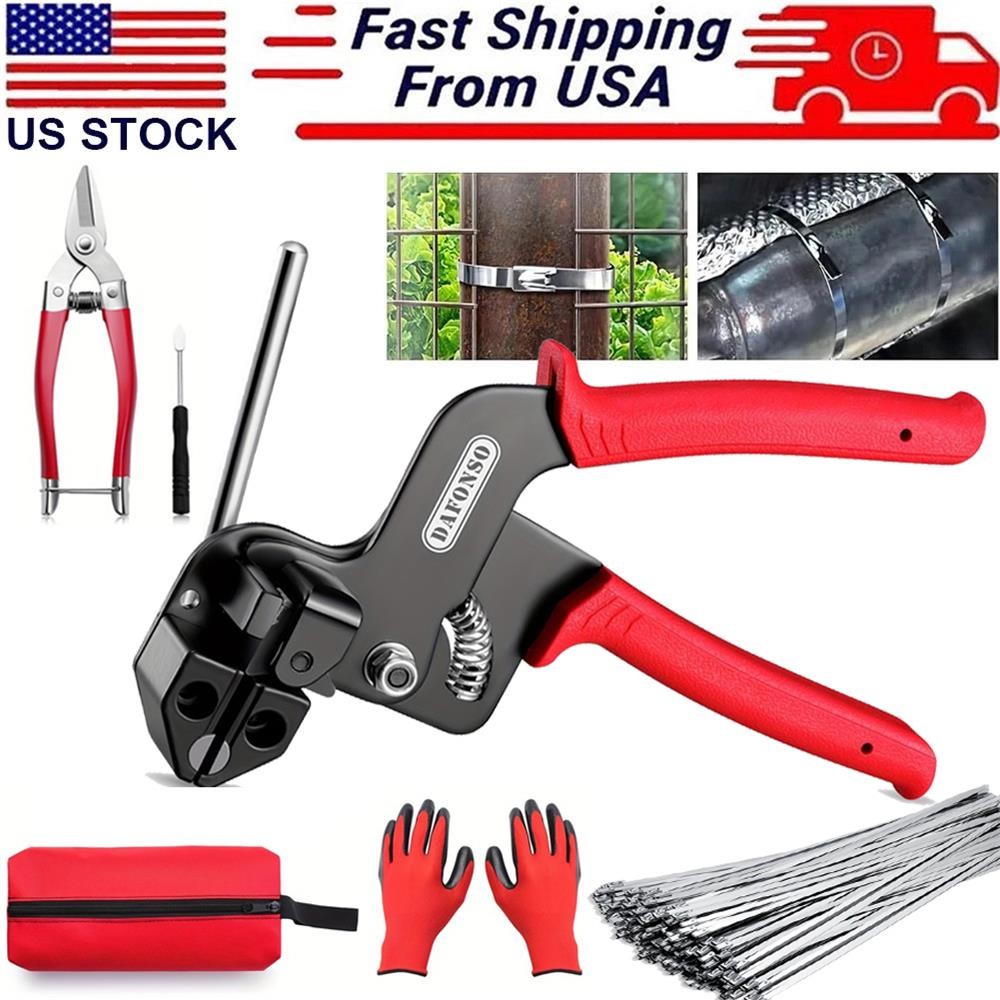 Cable Tie Tool Gun Stainless Steel Cable Tie Tool Repair W/150PCS Metal Zip Ties