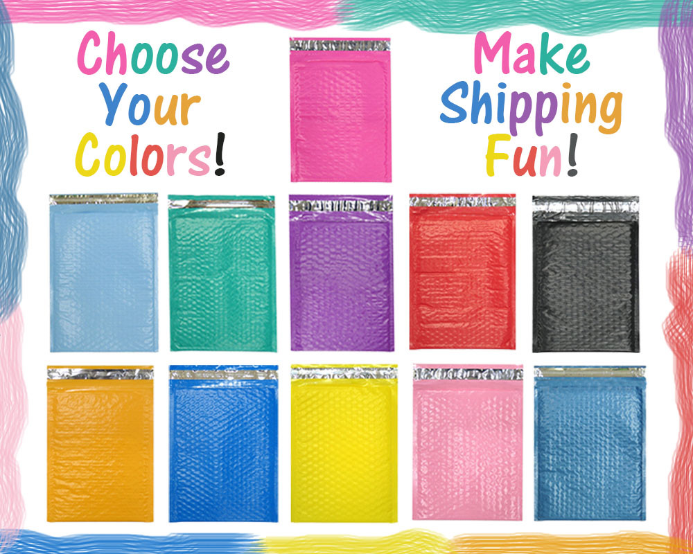 10 x 16″ Choose Colors Poly Bubble Mailers, Shipping Padded Envelopes, 10.5 x 15