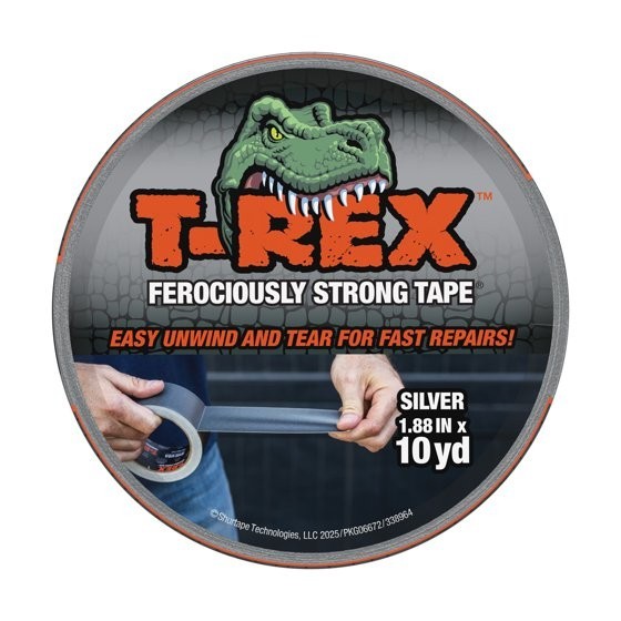 2 pack T-Rex Ferociously Strong Gunmetal Gray Duct Tape, 1.88 in. x 10 yd.