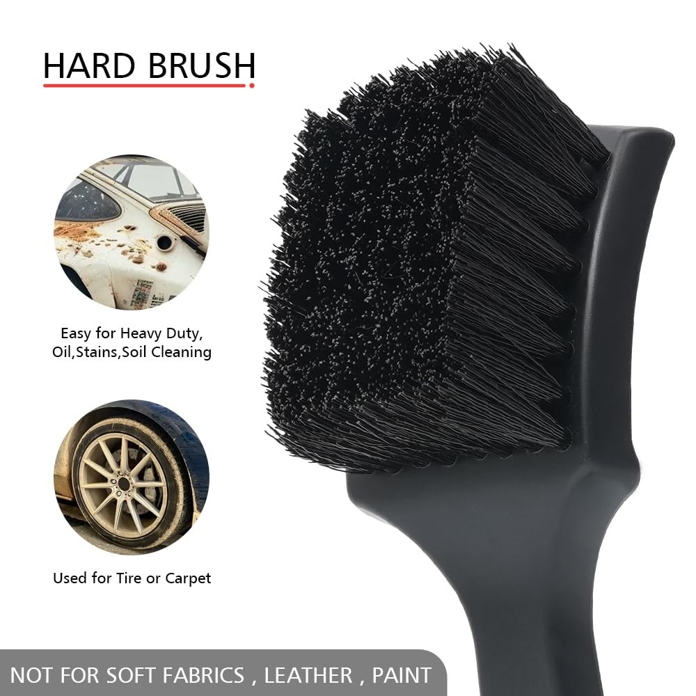9-Piece Automotive Detailing Brush Set for Interior and Exterior Cleaning