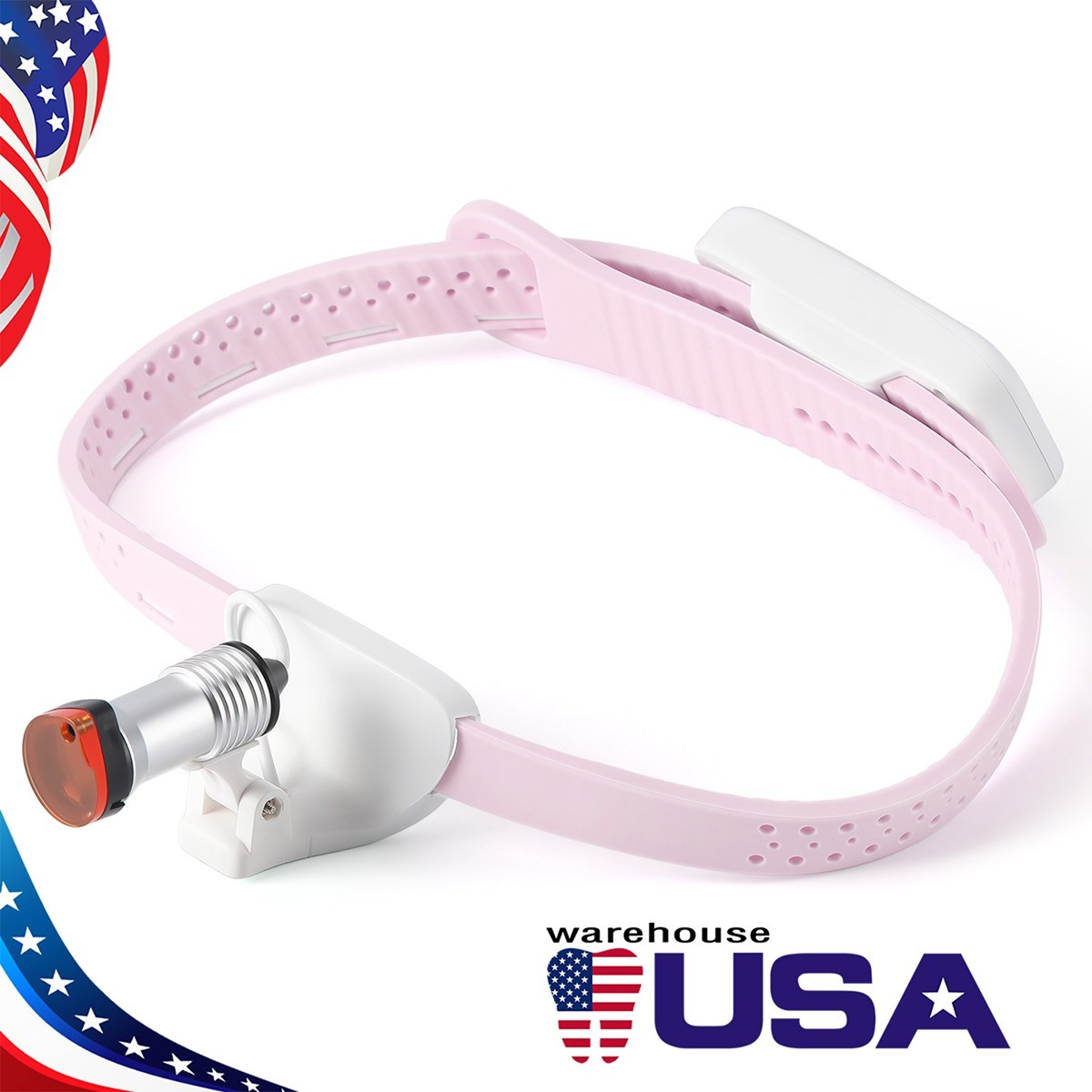 5W Dental LED Surgical Headlight Headband Headlamp Wireless Light Filter Pink