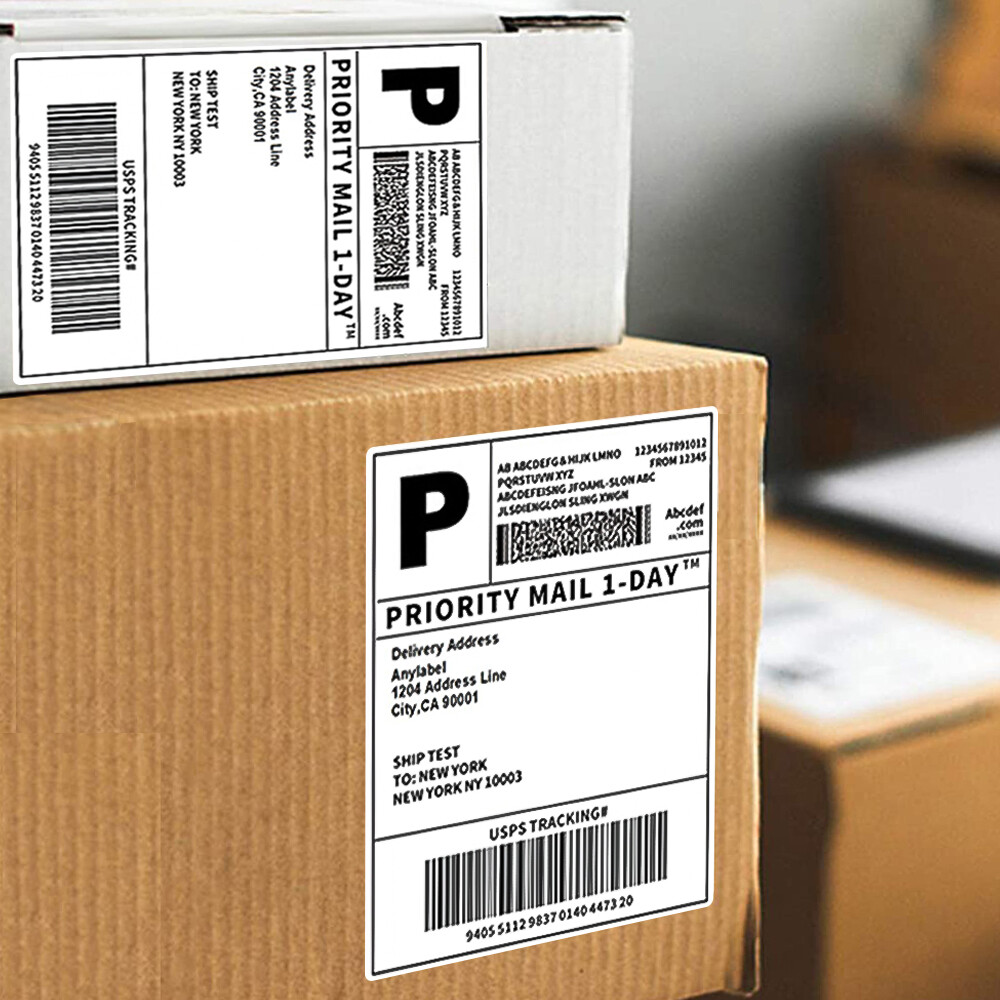 500 4″x6″ Fanfold Direct Thermal Shipping Labels for Zebra and Rollo Printers