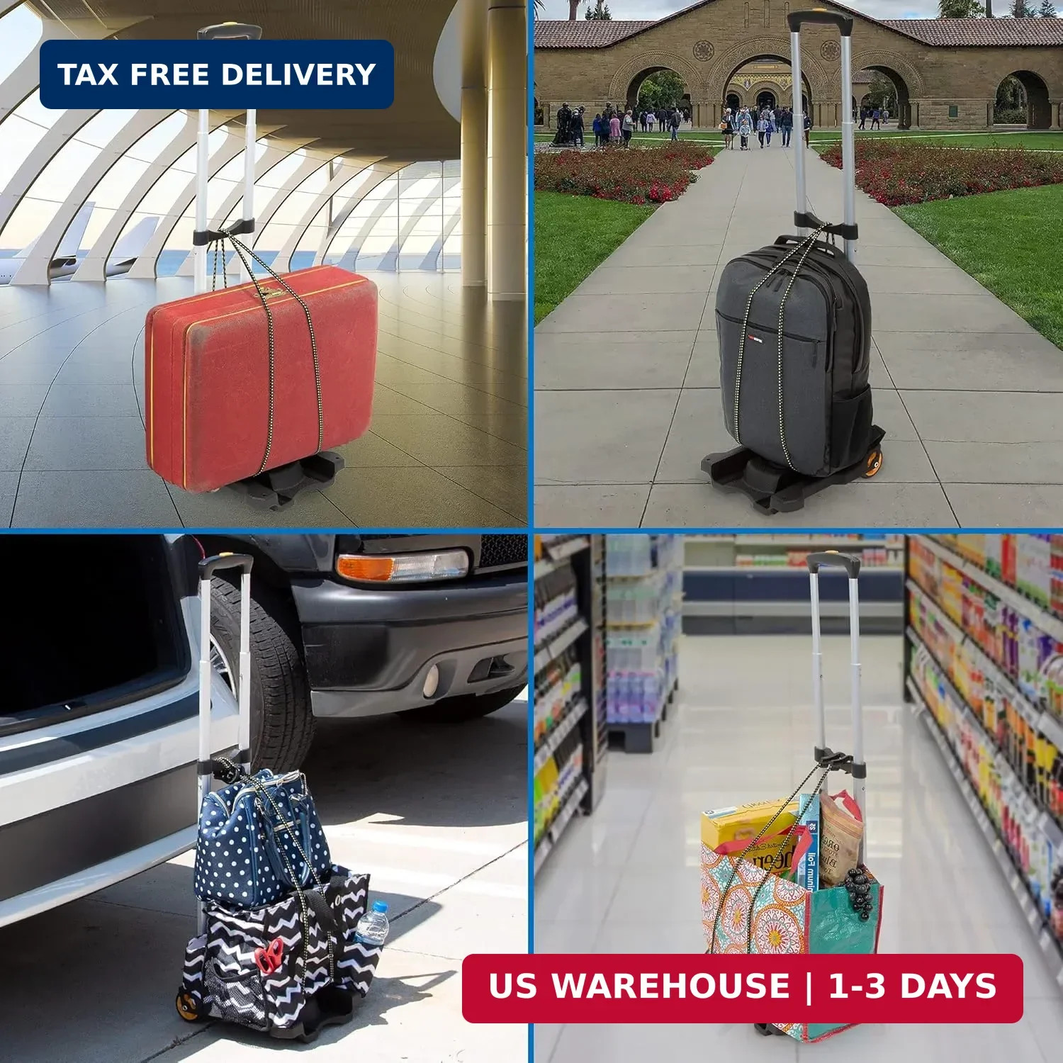 Mount-It! Folding Luggage Cart with Wheels, Foldable Hand Truck Dolly Carries 77
