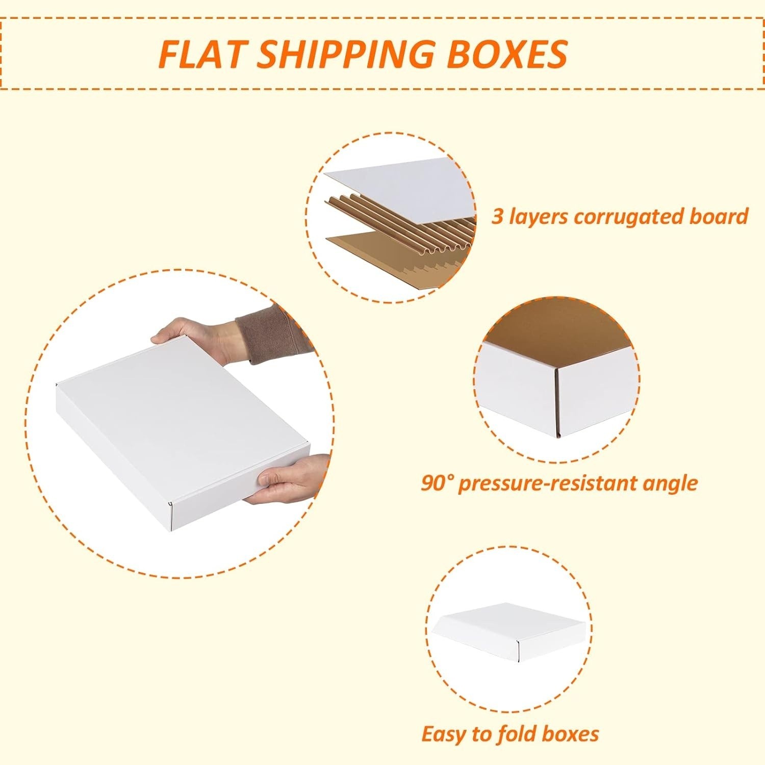 White Corrugated Mailers 12x9x2″ Shipping Packing Boxes Set of 25, Cardboard Box