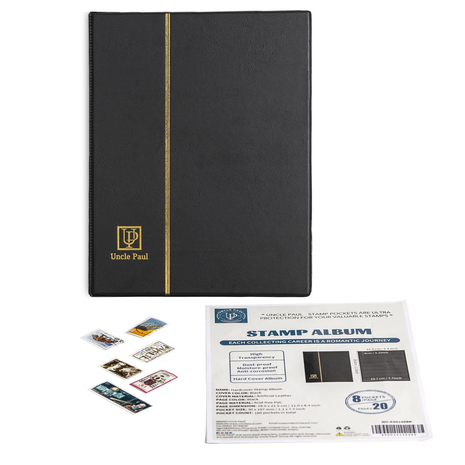 Stamp Albums 160 Pockets – Stockbooks with 30x197mm Sleeves, 10 Double Sided …