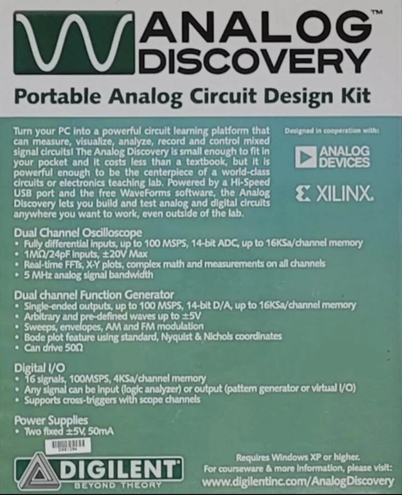 New Digilent Analog Discovery Board