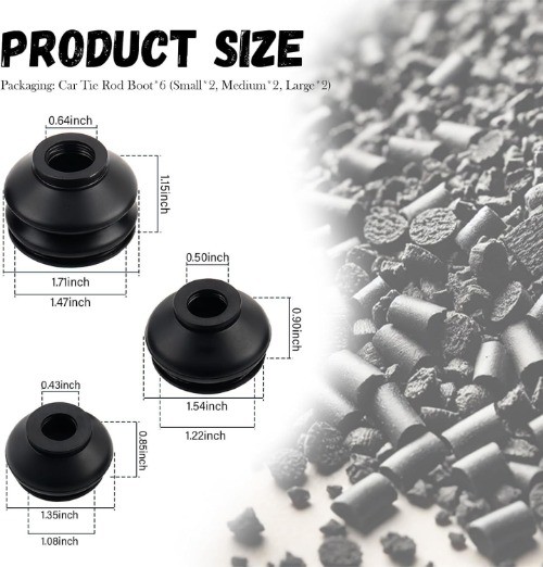 6PCS Tie Rod Boot, Rubber Ball Joint Boot Replacement for Avoiding Dust from Ent