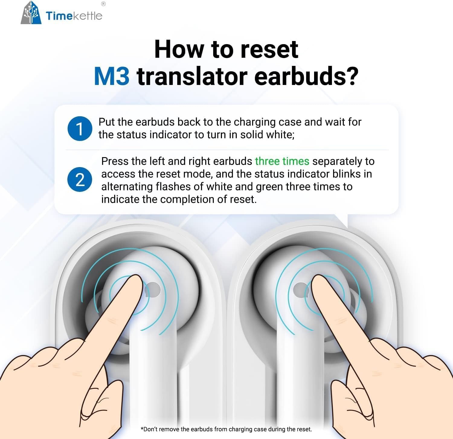 Timekettle M3 Earbuds 3-in-1 Language Translation No Subscription – White Color