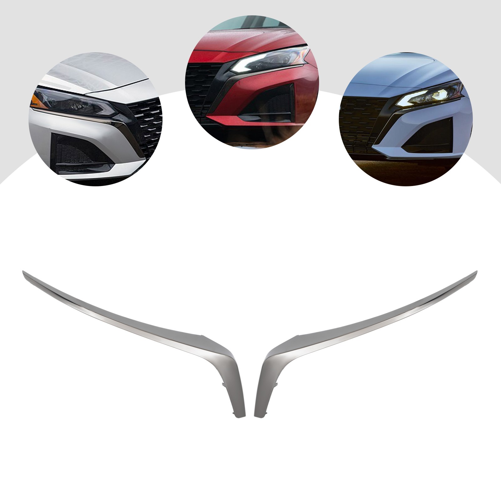 Driver&Passenger Side Front 2* Grille Molding Trims For 2023-2024 Nissan Altima