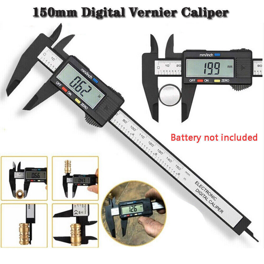 6” LCD Digital Vernier Caliper Micrometer Measure Tool Gauge Ruler 150mm
