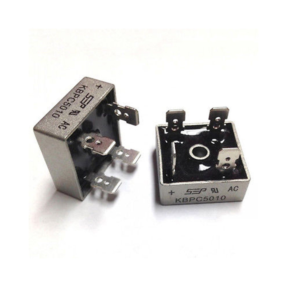 5Pcs 1000V 50A Metal Case Single Phase Diode Bridge Rectifier KBPC5010 5X