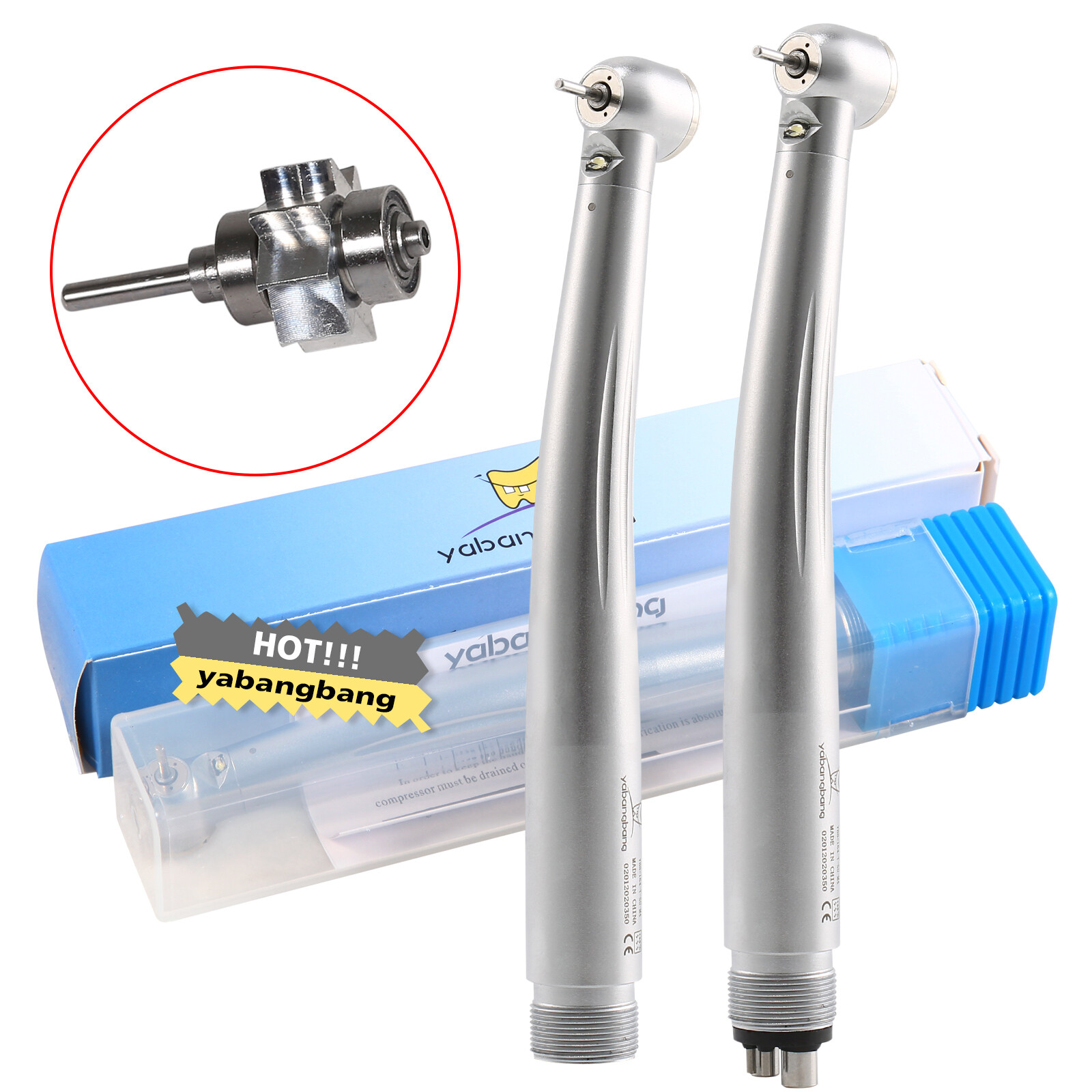 Pieza de mano LED turbina alta velocidad fibra óptica dental estilo NSK 2/4 Hole