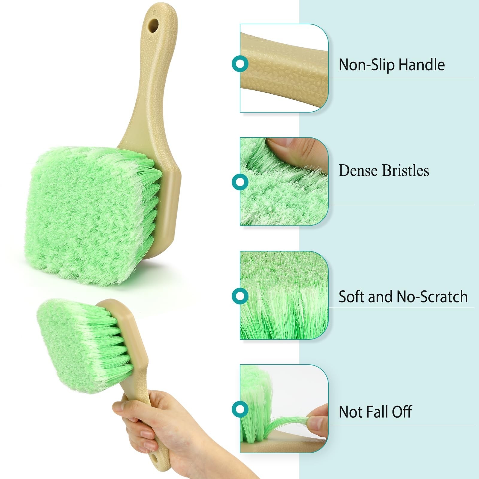 Wheel Rim & Tire Brush Set, Soft & Stiff Bristle Wash Cleaning | Supplies Kit…