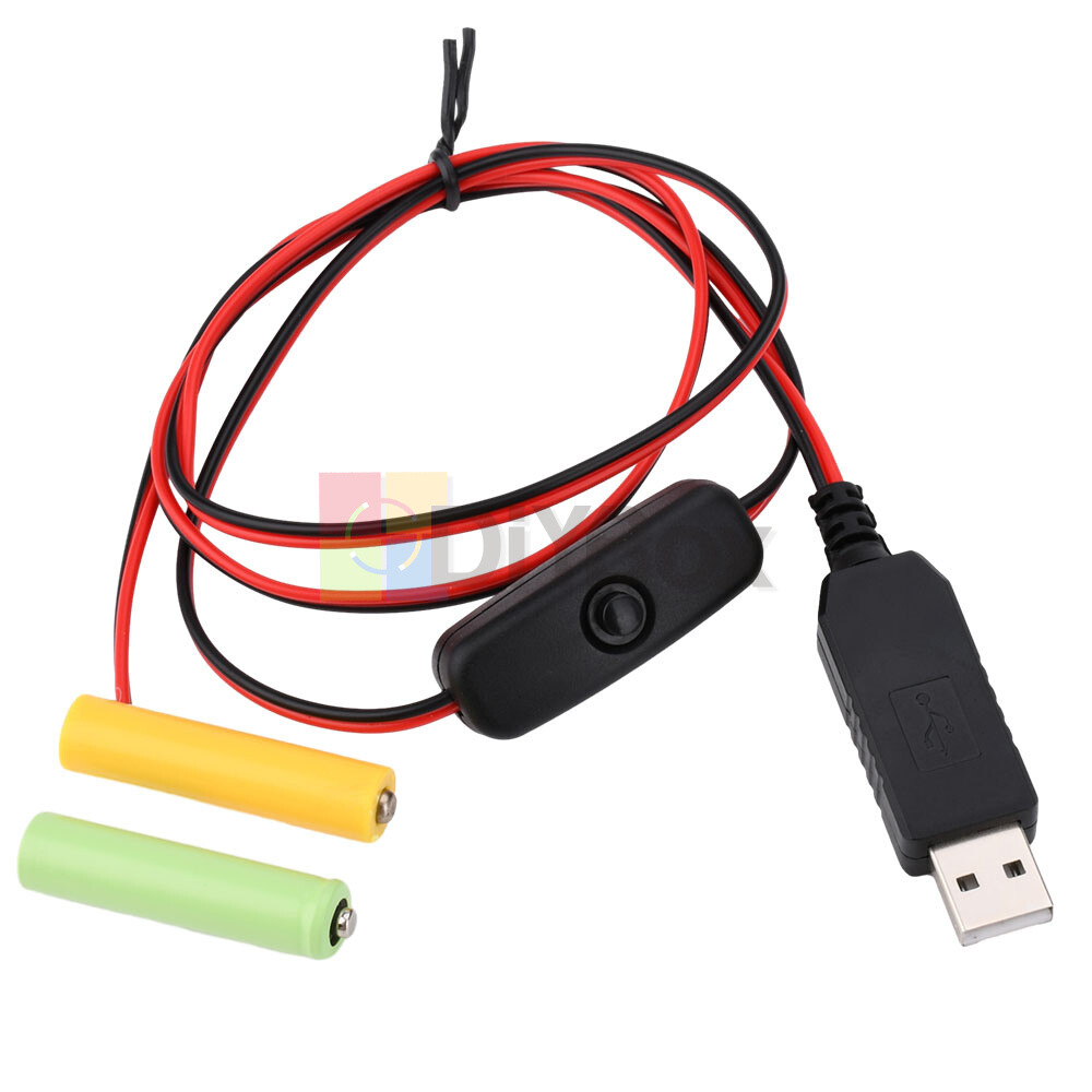 USB 5V to 3/4.5/6V Battery Eliminator Replacement AA AAA Battery Power Supply
