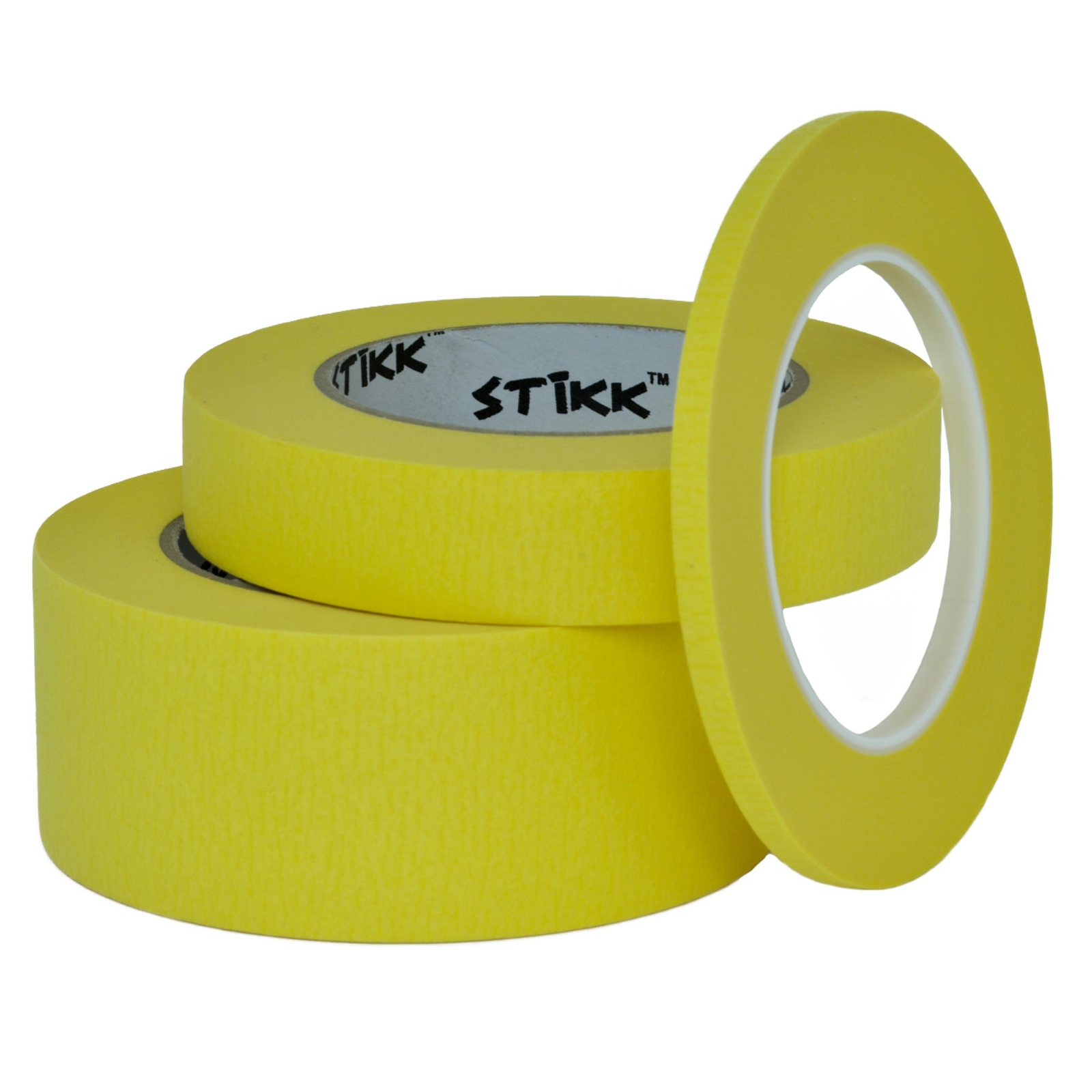 3 pack 1/4″ .25 inch x 60yd (6mm x 55m) Thin STIKK Yellow Painters Masking Tape