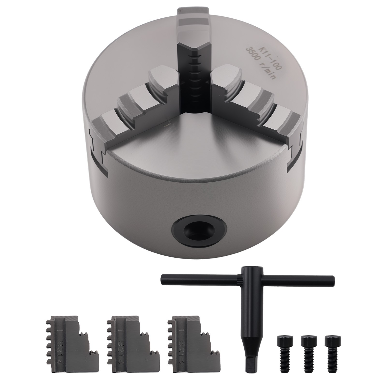 100mm K11-100 Self Centering 3 Jaw Chuck Lathe 0.05mm Drilling w/ Bolts