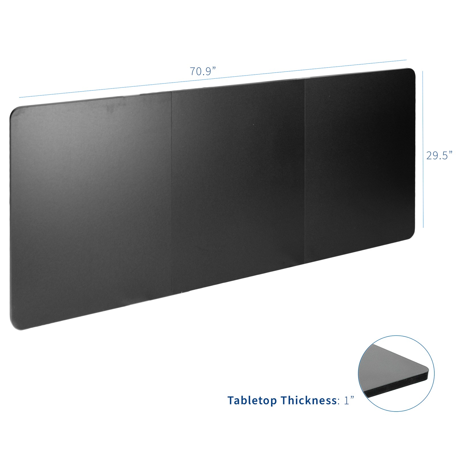VIVO Black 71 x 30 inch Universal Table Top for Sit to Stand Desk Frames