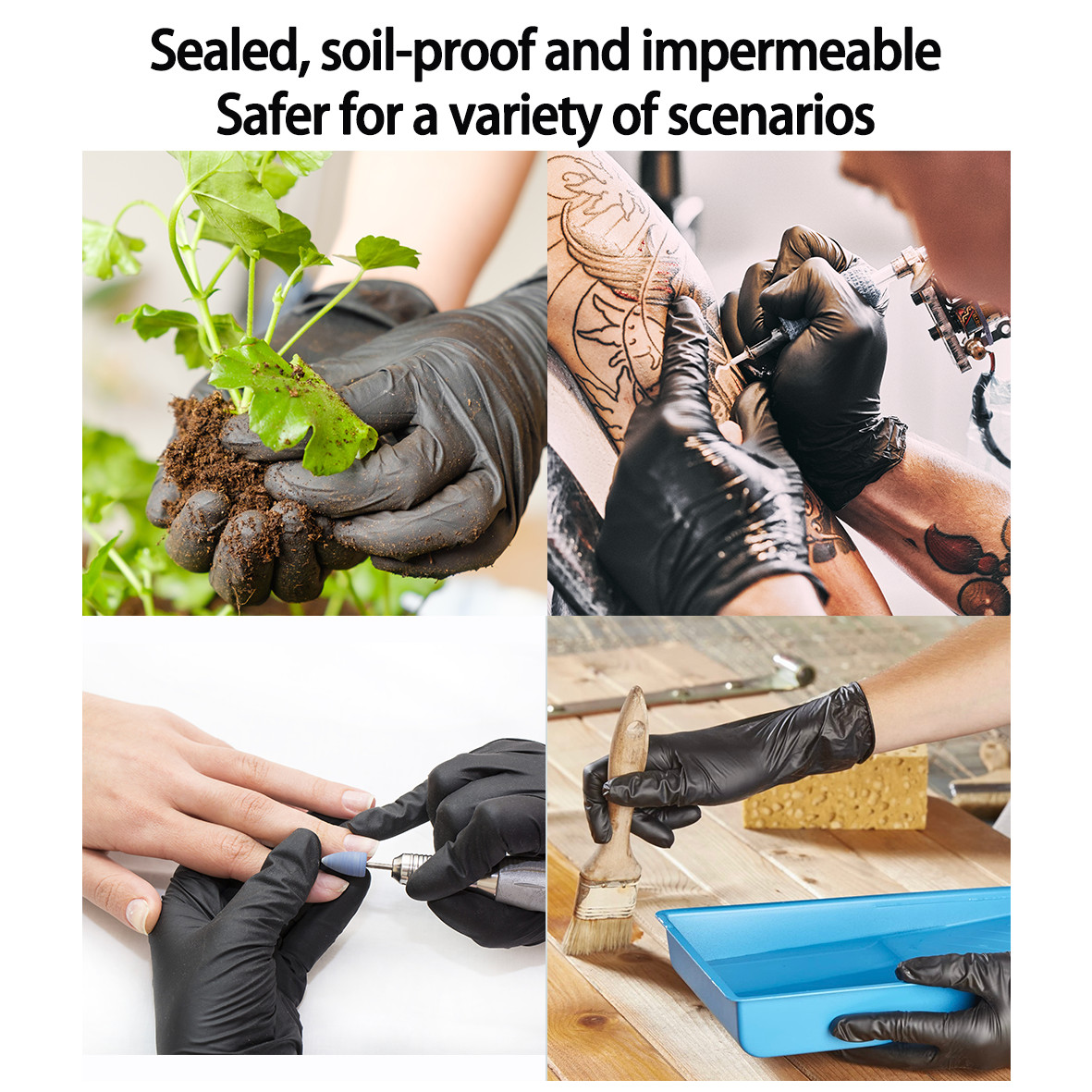Black Vinyl Gloves Food Grade Gloves Disposable Latex Free Powder Free, 1000PCS