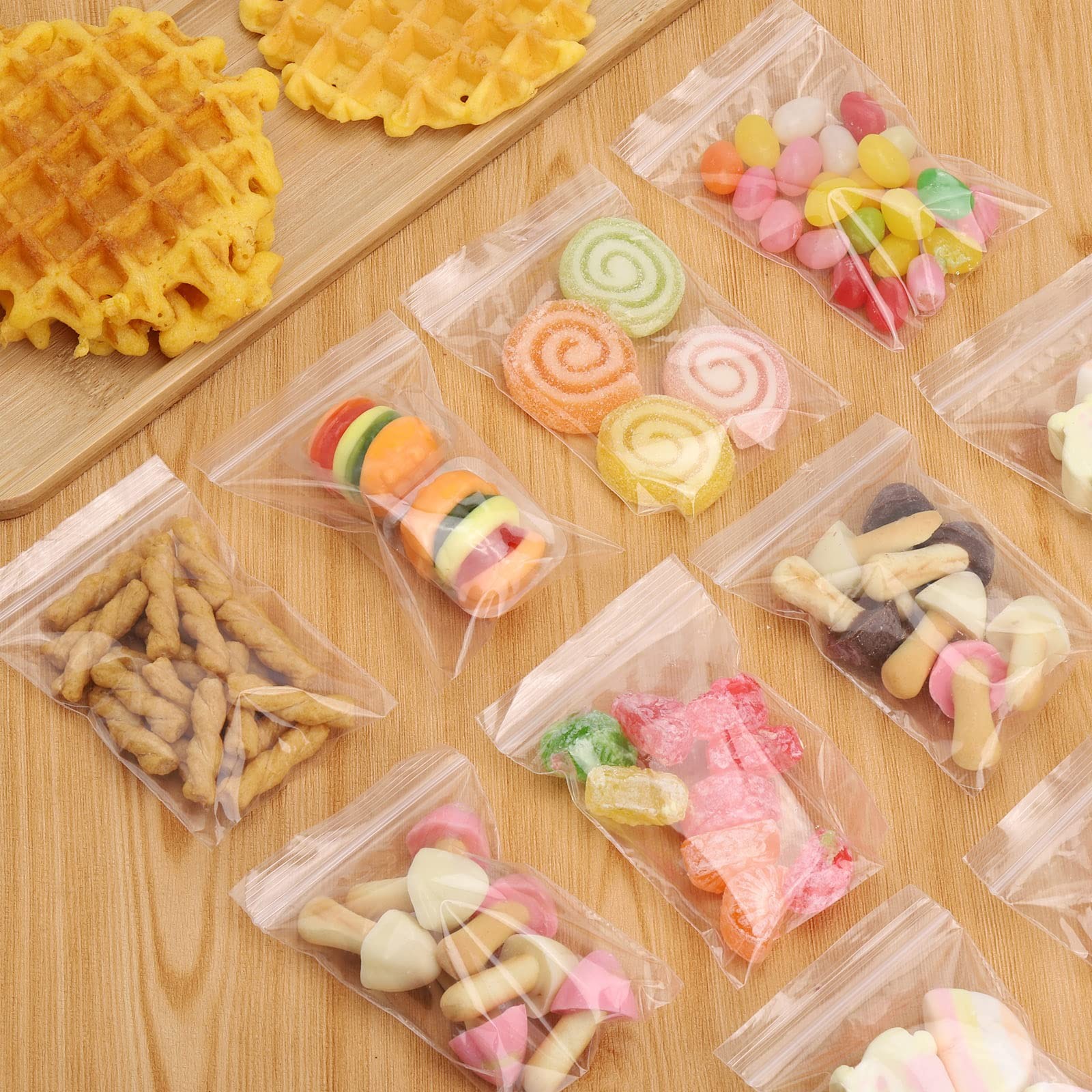 1000 PCS Small Plastic Bags, 2×3 Inch Mini Zip Baggies Resealable Little Poly