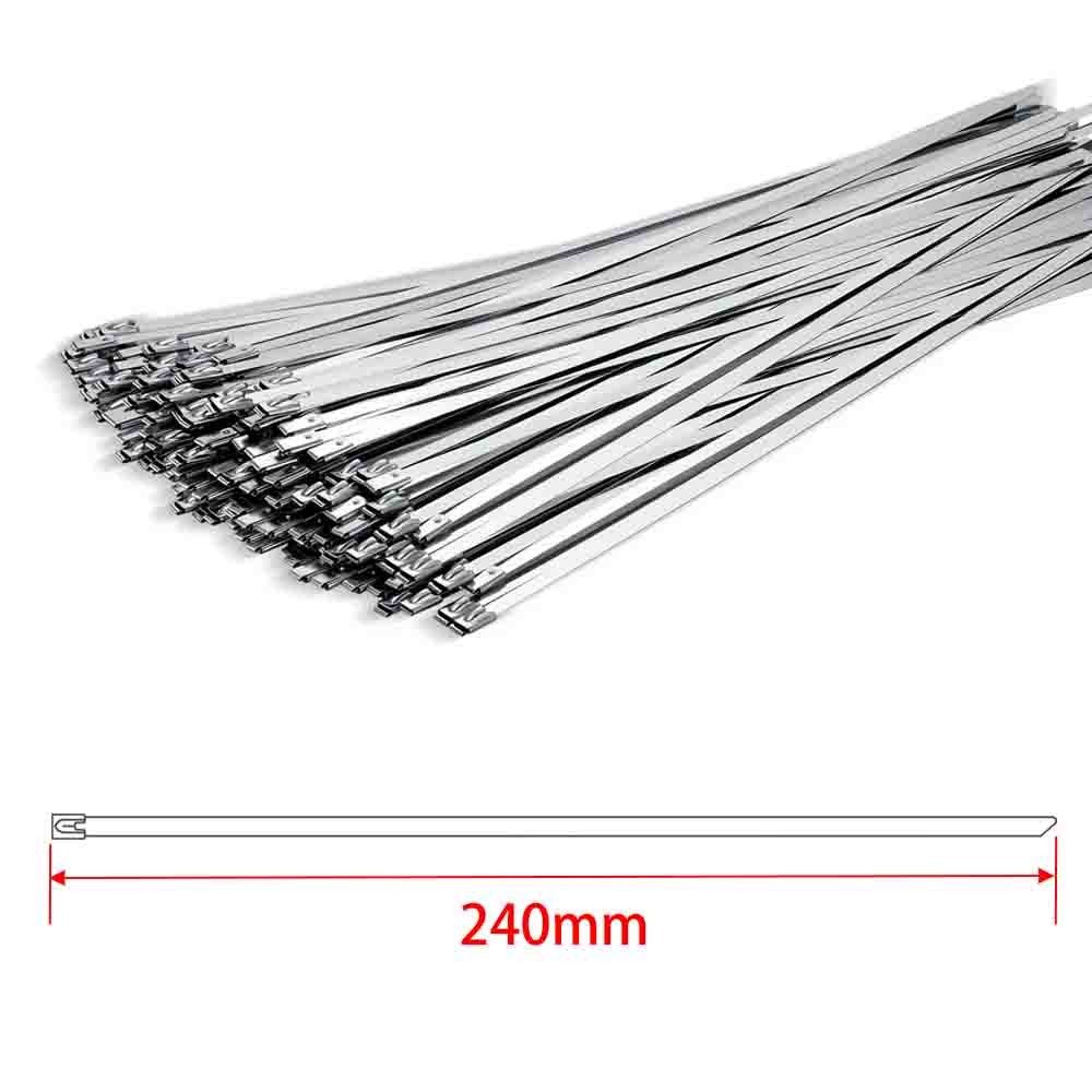 Cable Tie Tool Gun Kit Stainless Steel Zip Tie Cutter & 150 pcs Metal Zip Ties