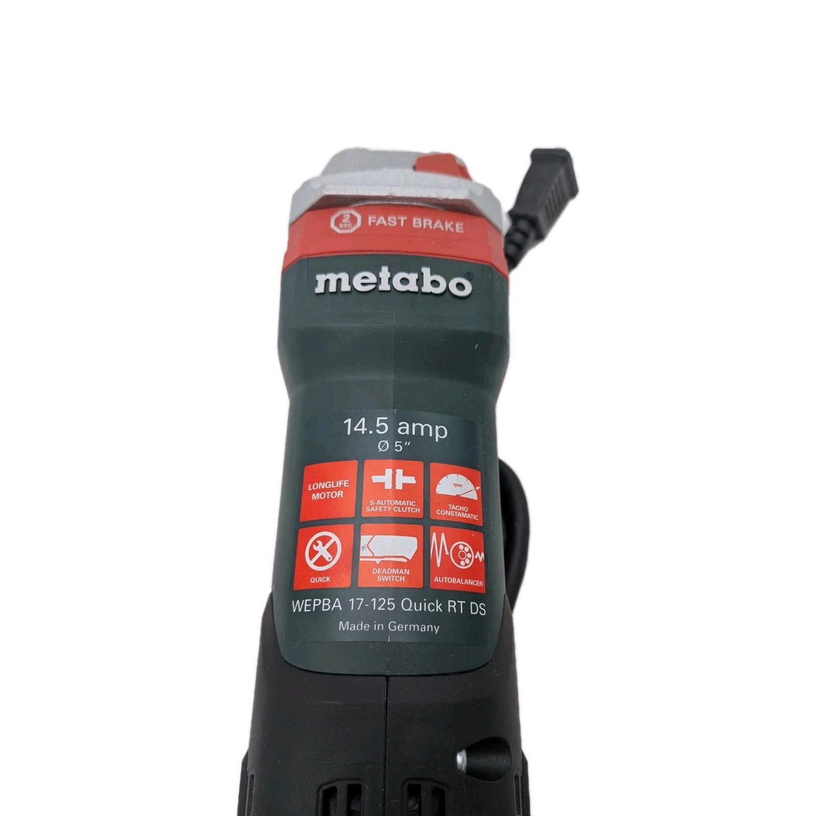 Metabo 600605420 5 in. Angle Grinder Tether Ready Tetherable