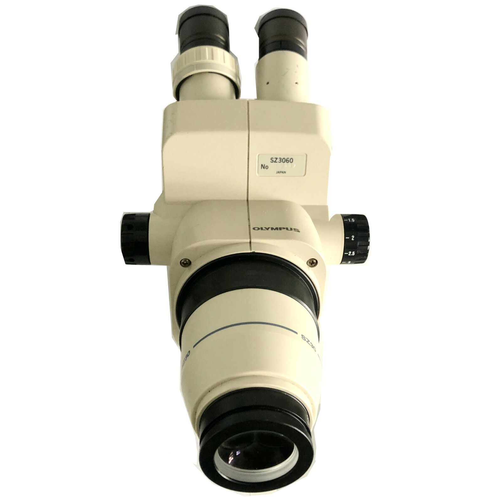 Olympus SZ3060 0.9 to 4.0X Stereo Zoom Microscope 10x/22 Eyepieces, x2 AUX LENS