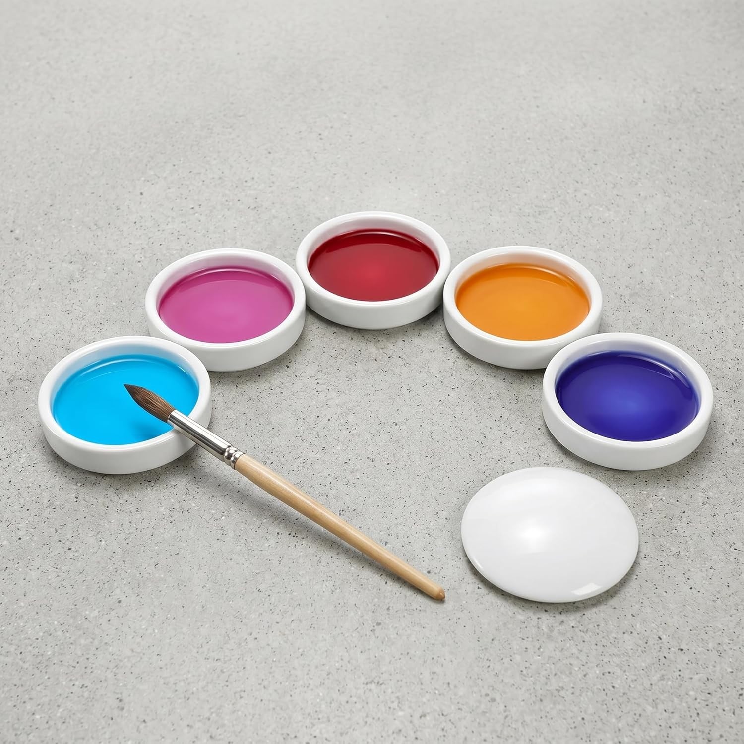 2 Pack Ceramic Watercolor Palette, 5 Layers Stackable Watercolor Mixing Trays