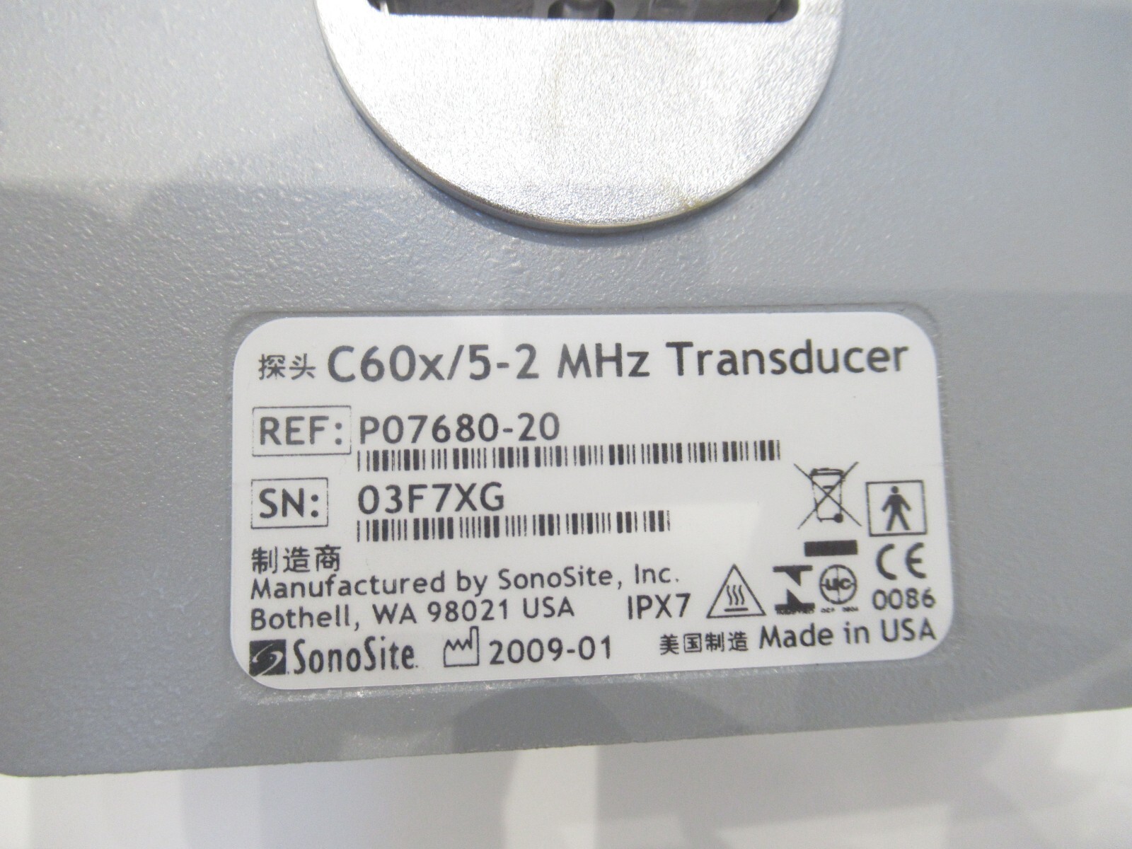 SONOSITE C60x/5-2 MHz ULTRASOUND M-TURBO S EDGE II CONVEX TRANSDUCER PROBE UK