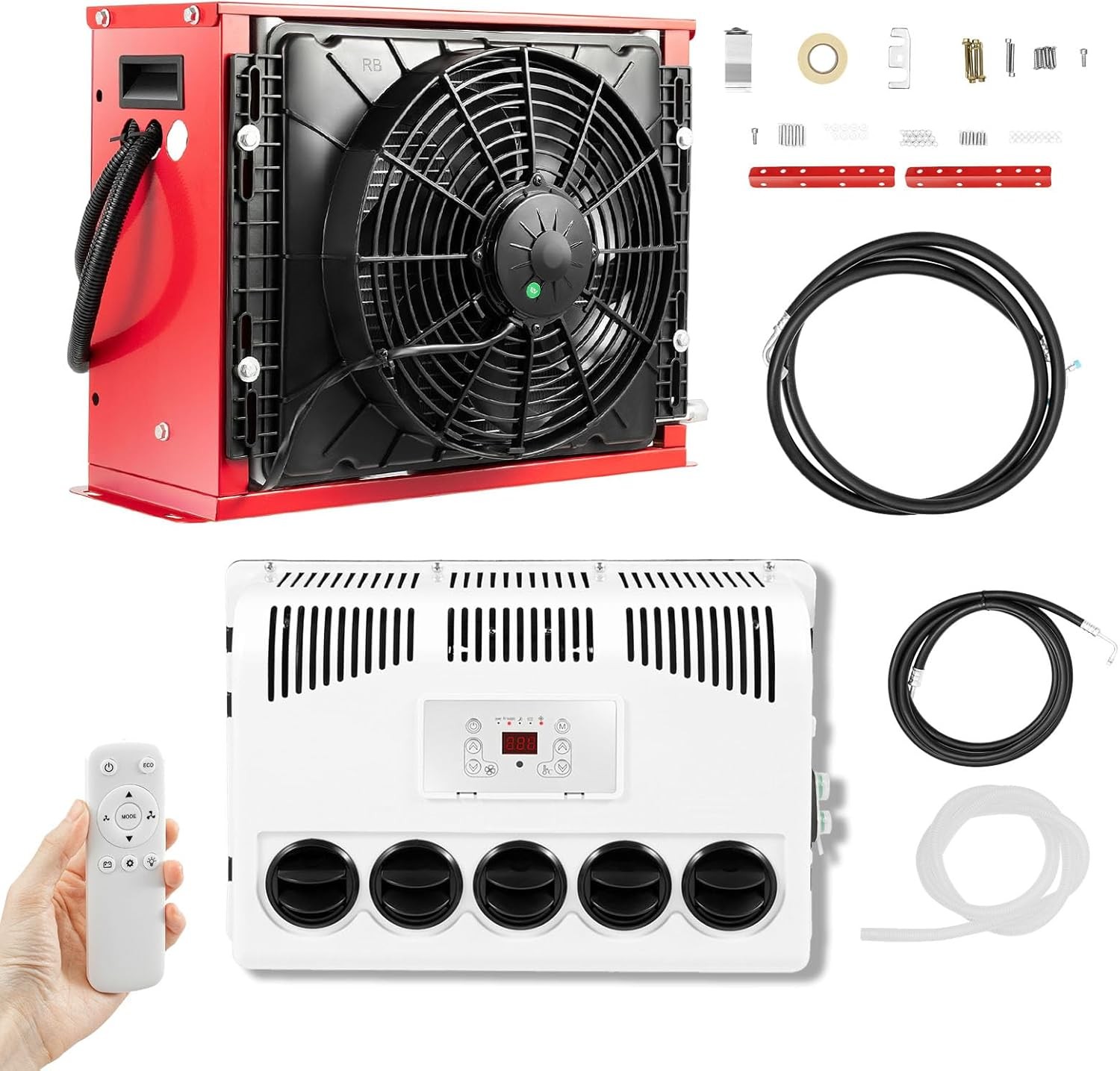 12V 11000 BTU Truck Air Conditioner Split AC Fits Semi Trucks Bus RV Caravan